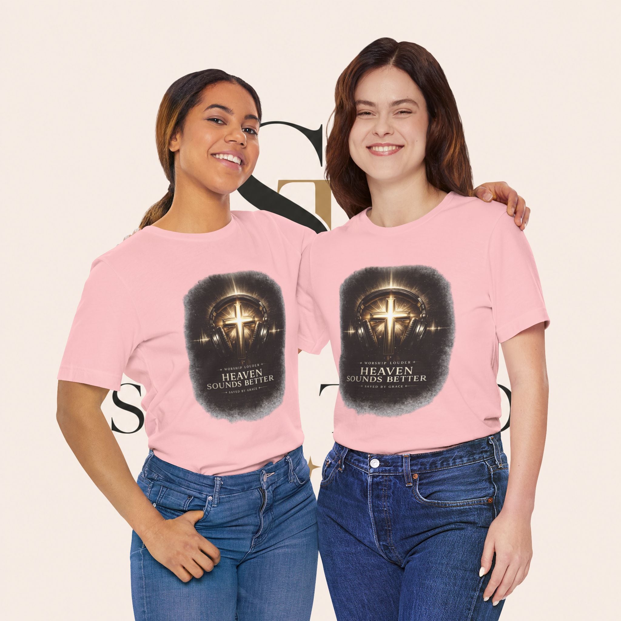 Youth Christian T‑Shirt - "Heaven Sounds Better" Cross Headphones Graphic Tee
