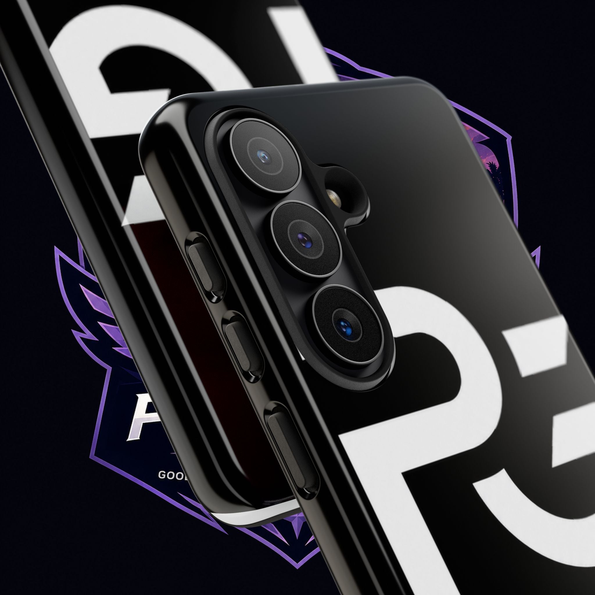 PG CUSTOMIZED RG Merch Tough Phone Case – Black Protective Phone Cover with Bold Logo