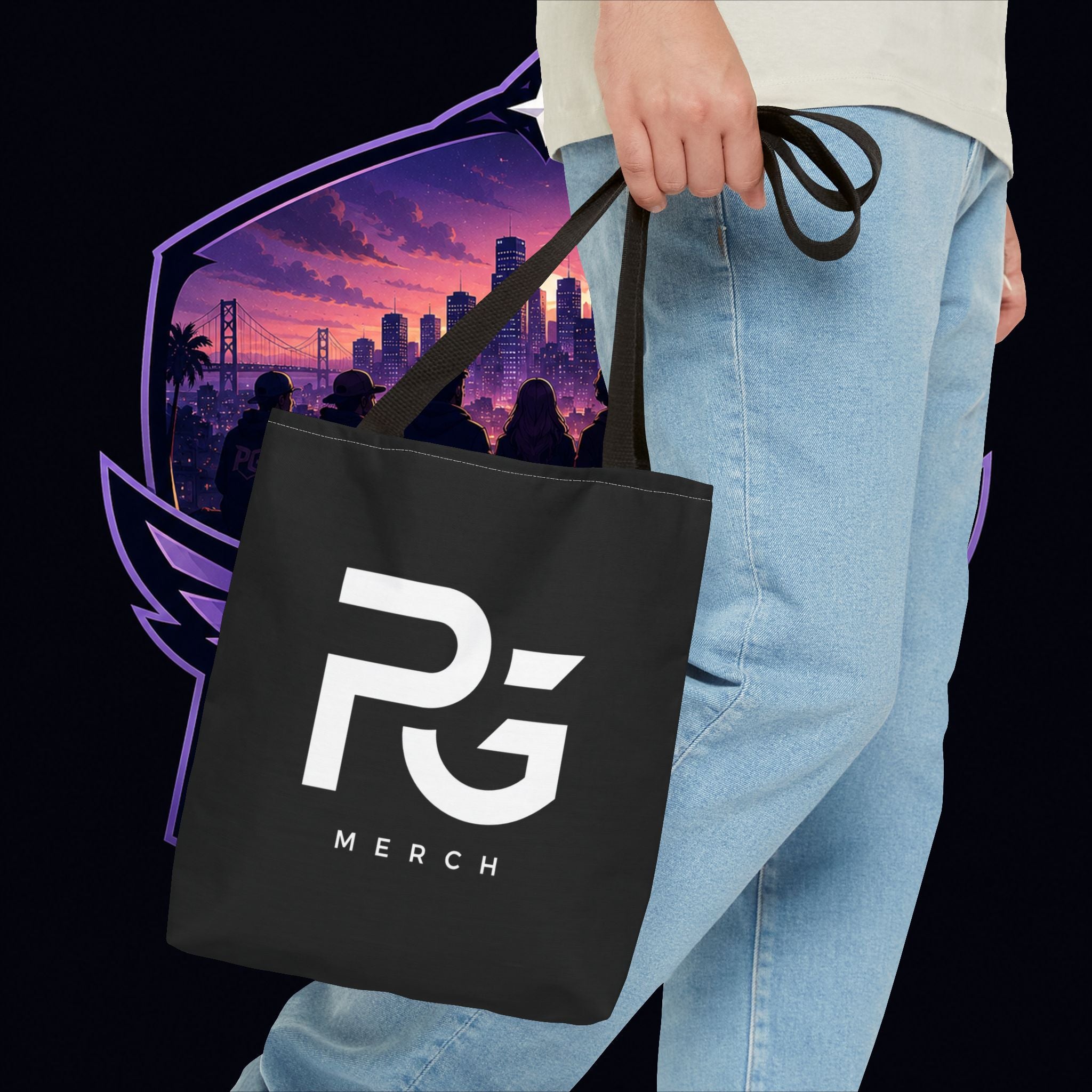 PG Merch Logo Tote Bag — Urban Gamer Aesthetic Everyday Tote