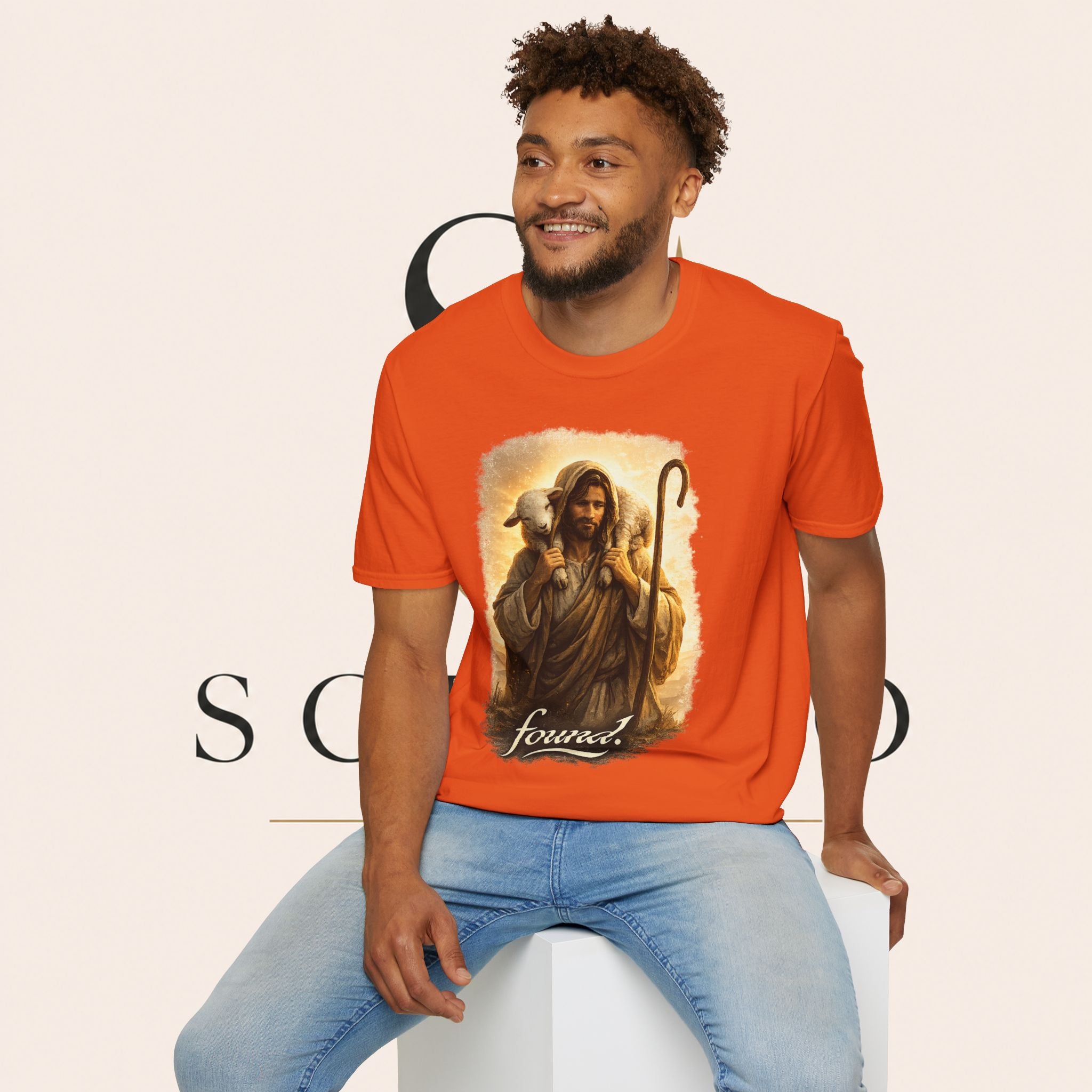 Jesus the Good Shepherd T-Shirt — 'Found.' Christian Faith Tee