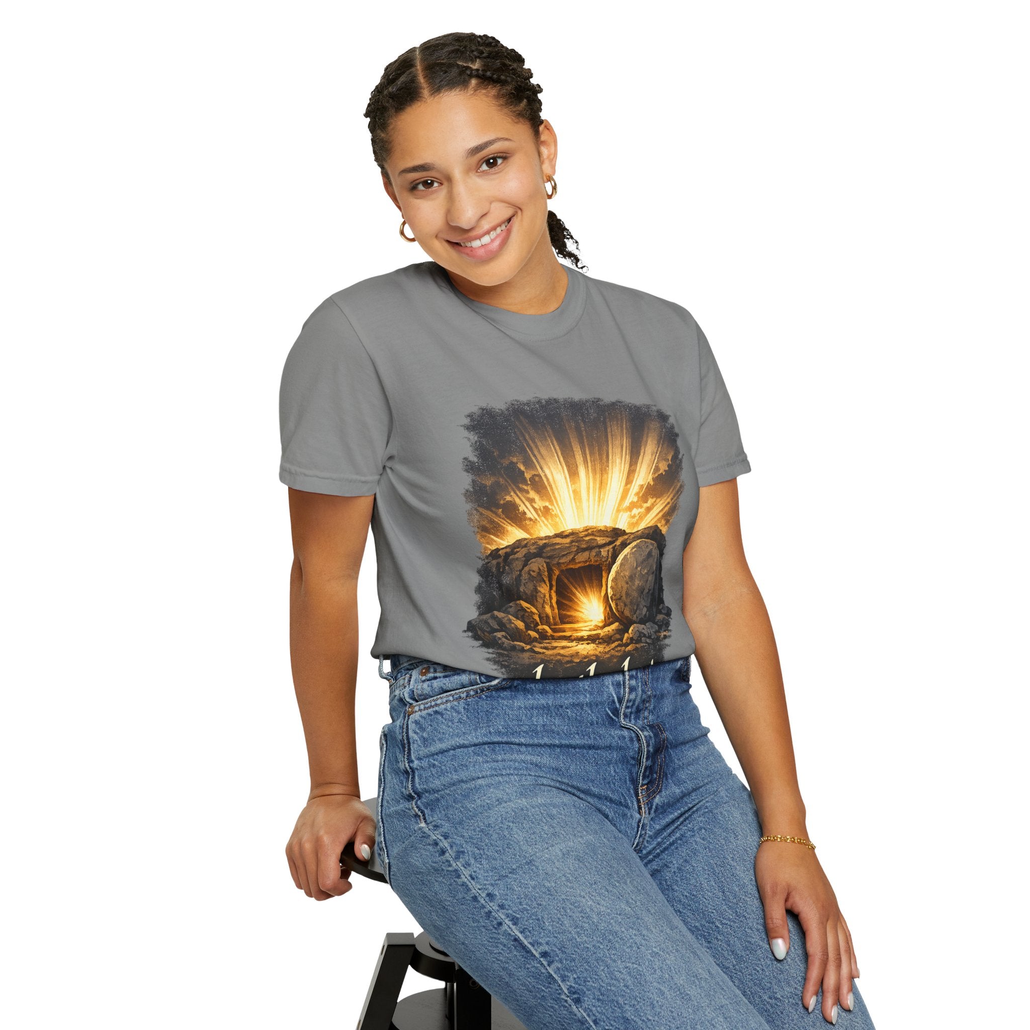 T-Shirt — Sunrise Tomb Graphic ‘death, lost.’ Memorial Tee