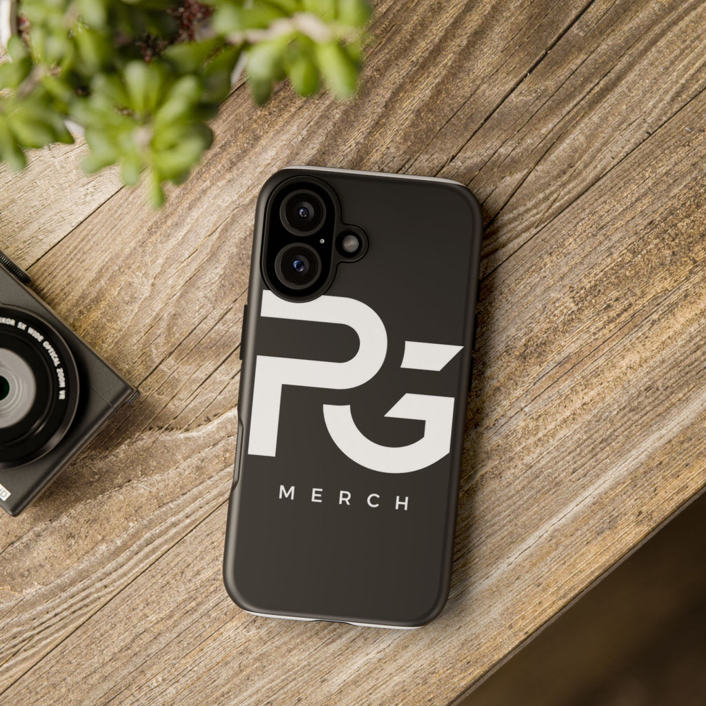 PG CUSTOMIZED RG Merch Tough Phone Case – Black Protective Phone Cover with Bold Logo