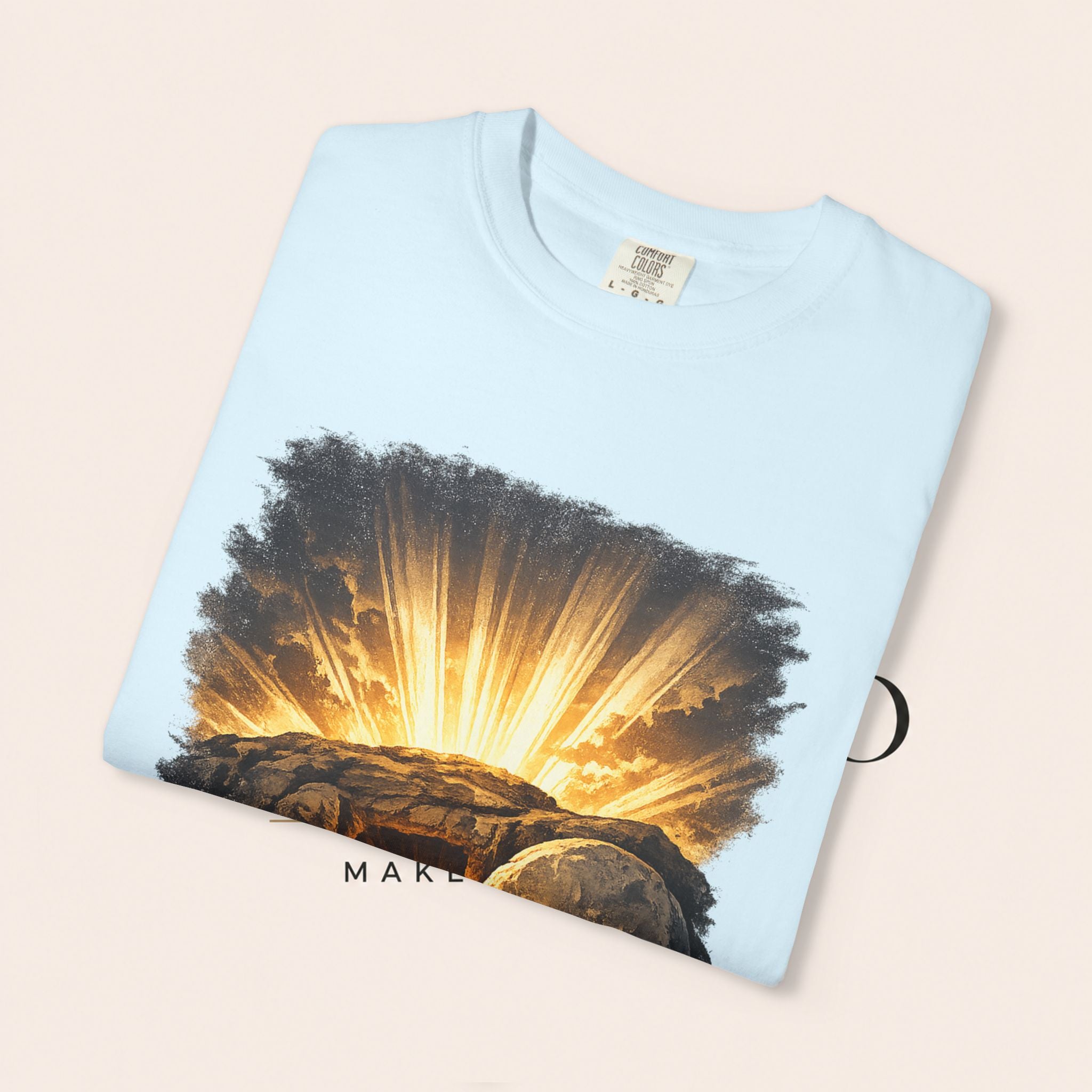 T-Shirt — Sunrise Tomb Graphic ‘death, lost.’ Memorial Tee