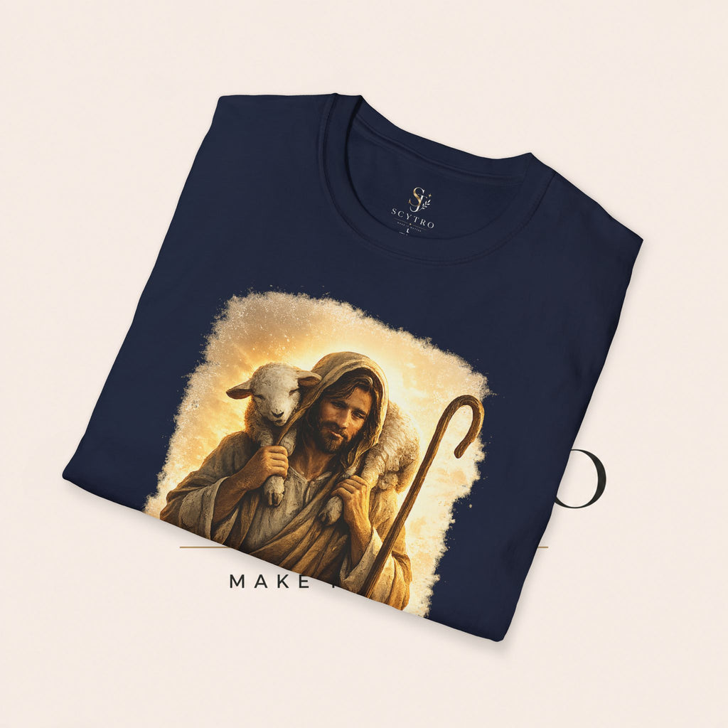 Jesus the Good Shepherd T-Shirt — 'Found.' Christian Faith Tee