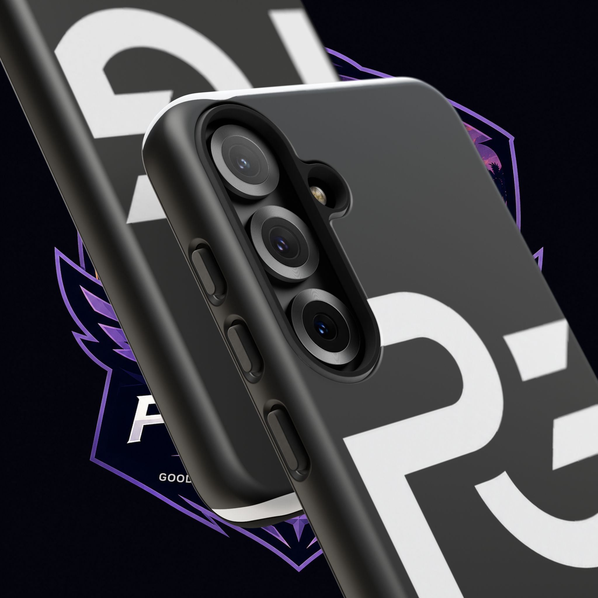 PG CUSTOMIZED RG Merch Tough Phone Case – Black Protective Phone Cover with Bold Logo