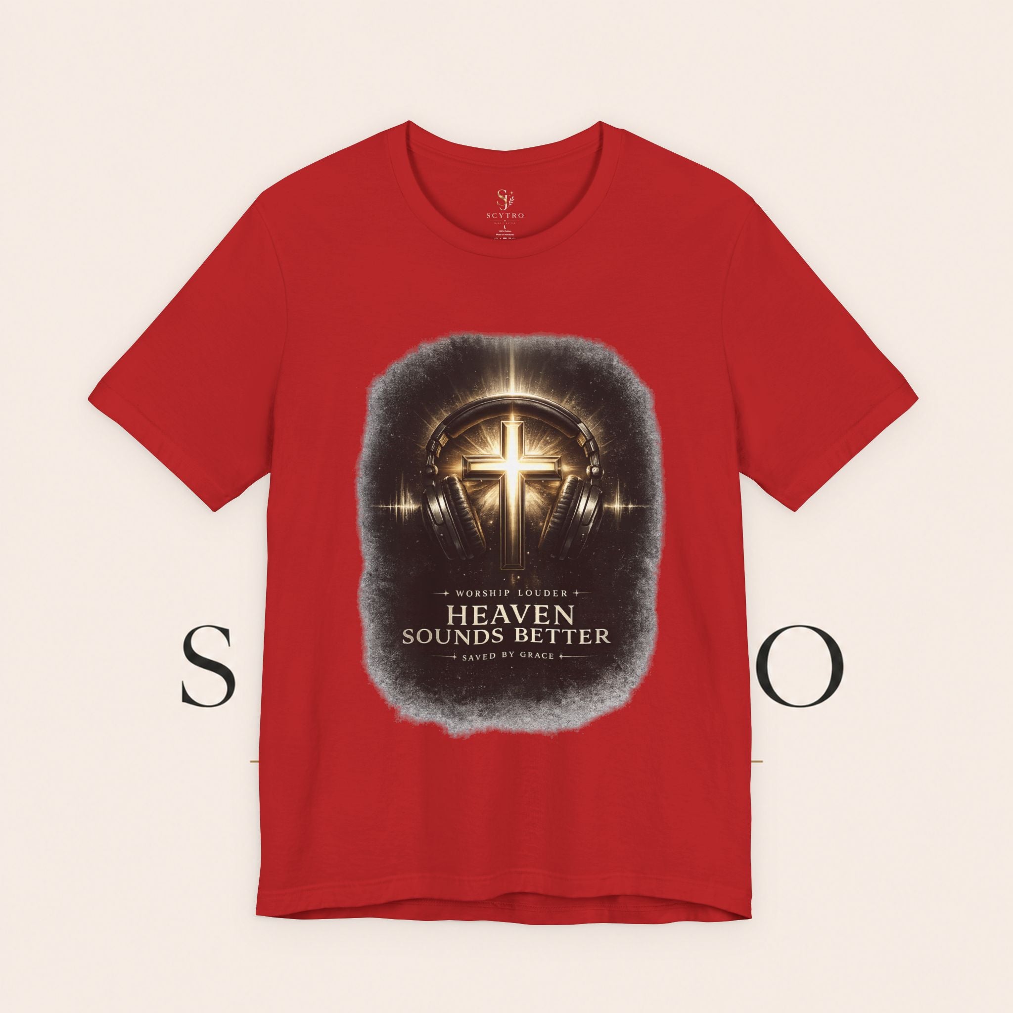 Youth Christian T‑Shirt - "Heaven Sounds Better" Cross Headphones Graphic Tee