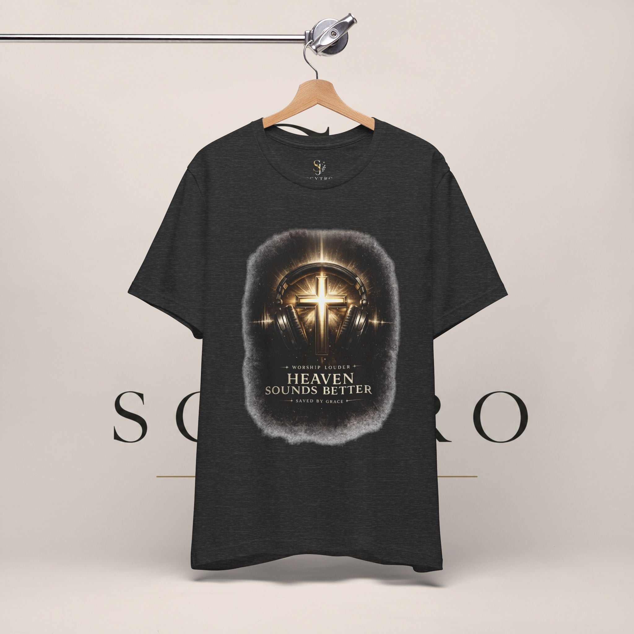 Youth Christian T‑Shirt - "Heaven Sounds Better" Cross Headphones Graphic Tee