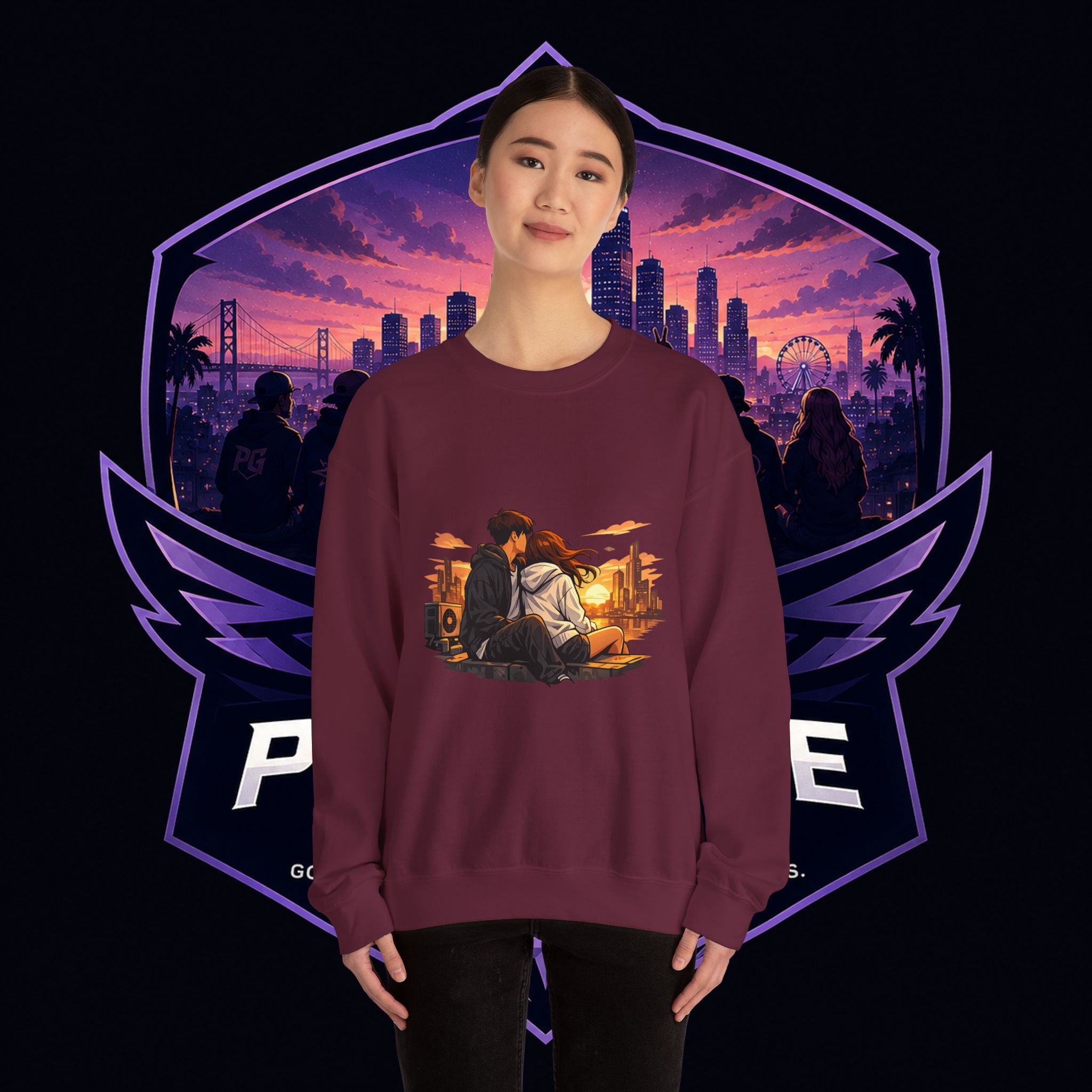Romantic Sunset Couple Crewneck Sweatshirt