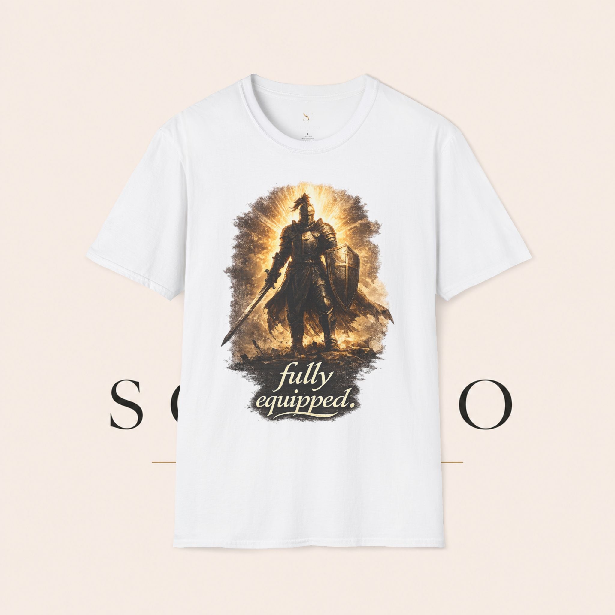 Knight Graphic T-Shirt — 'Fully Equipped' Medieval Armor Gamer Tee