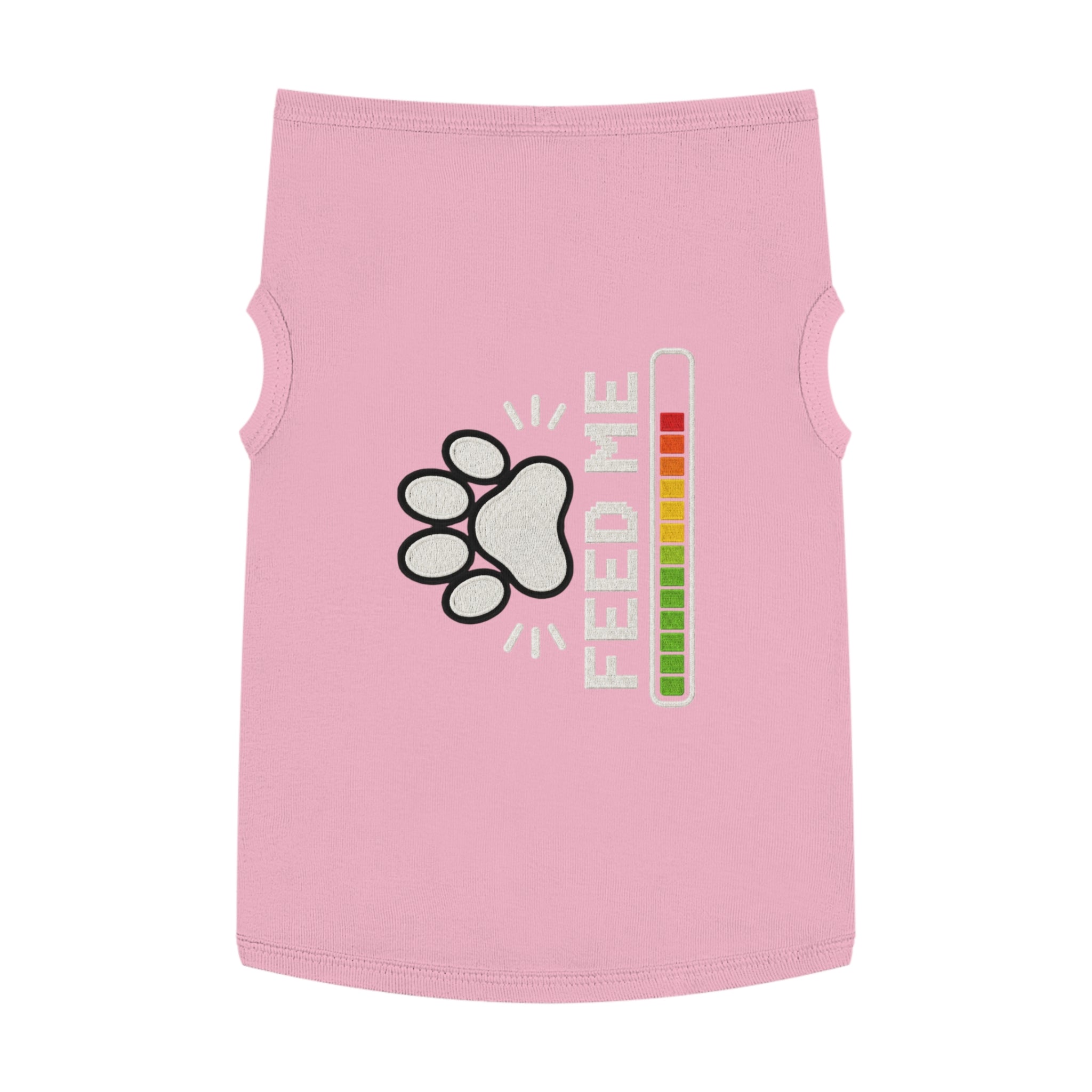 PG Pet Tank Top - "Feed Me" Paw Print Hunger Meter Dog & Cat Shirt