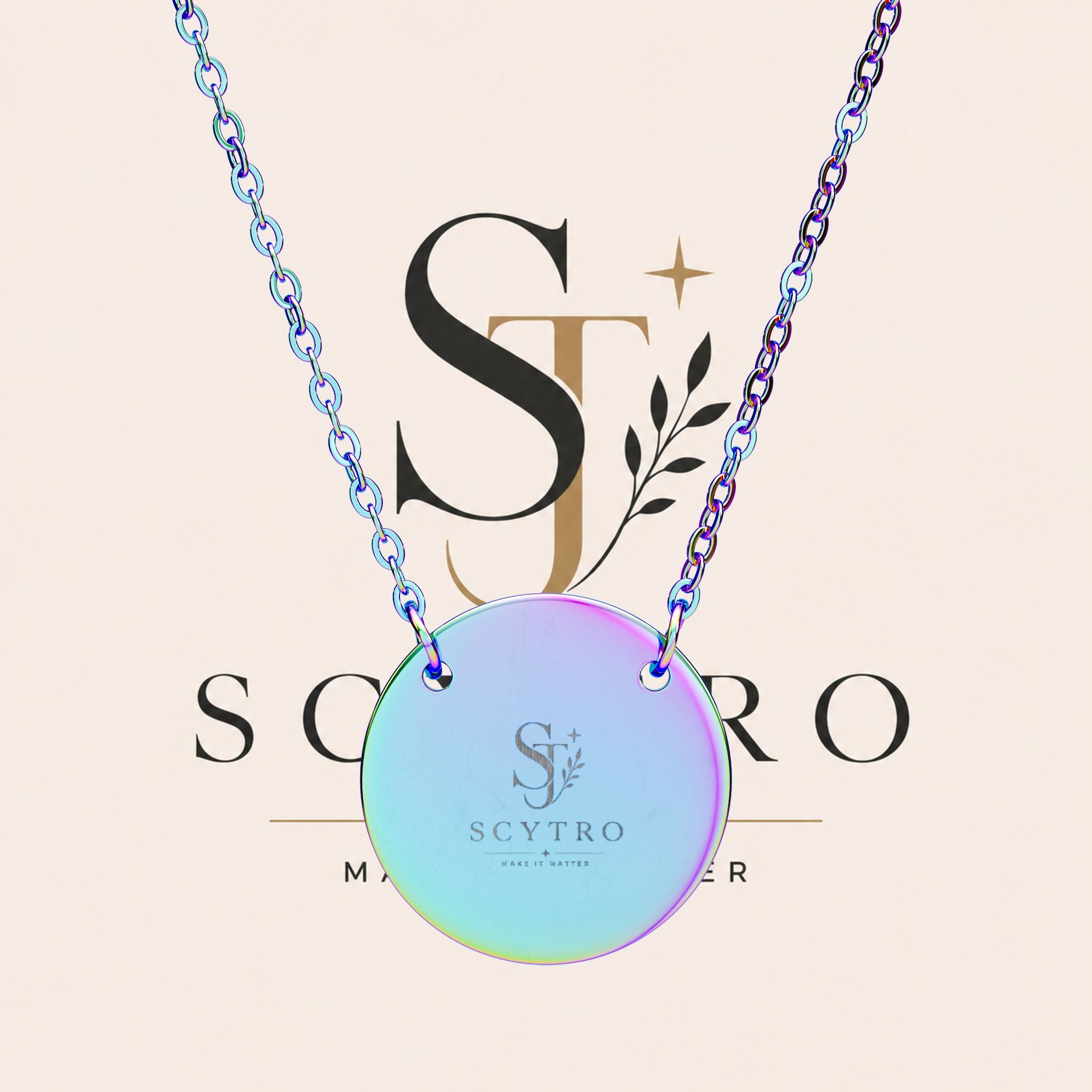Engraved Circle Necklace — Personalized Monogram Pendant
