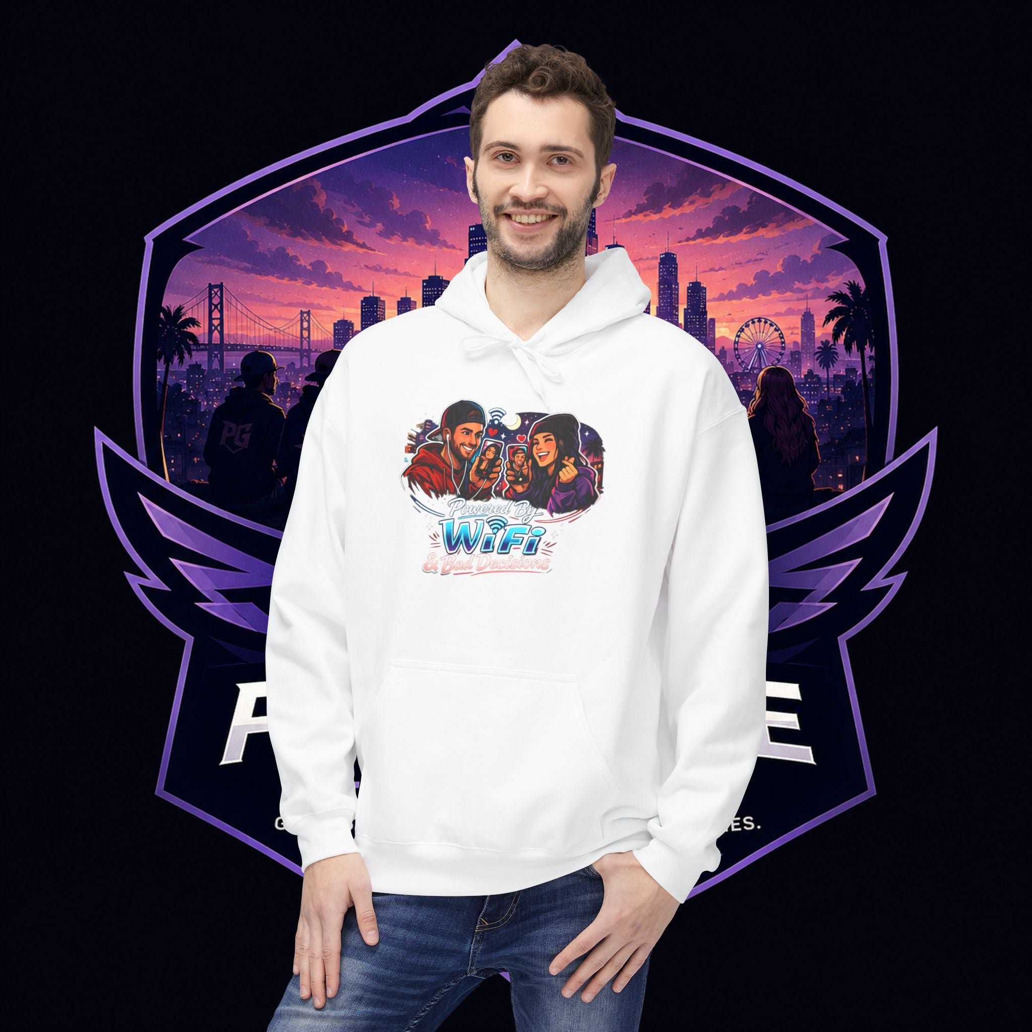 LDR inspired Retro '80s Vibes Hoodie — Neon Miami Movie Couple Design