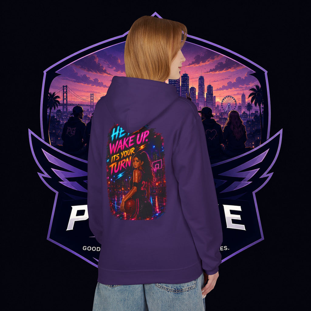 PG CZAR  "Hey Wake Up, It's Your Turn" Back Print PG 'Bruh Throw Now!' Graphic Hoodie