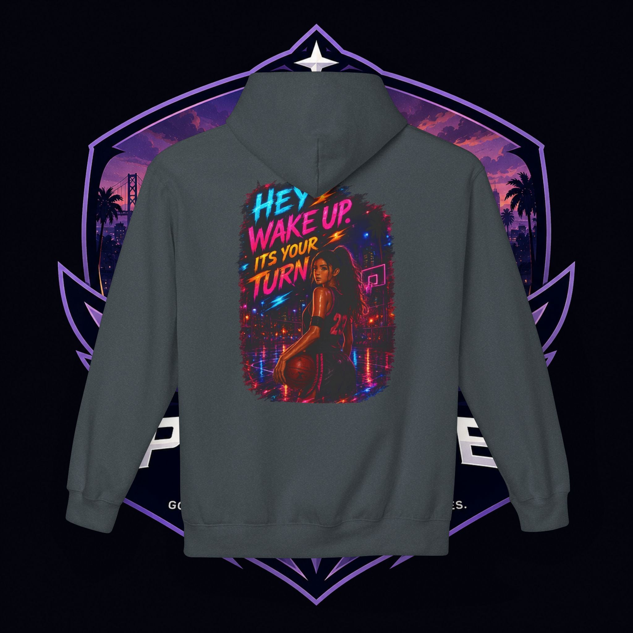 PG CZAR  "Hey Wake Up, It's Your Turn" Back Print PG 'Bruh Throw Now!' Graphic Hoodie