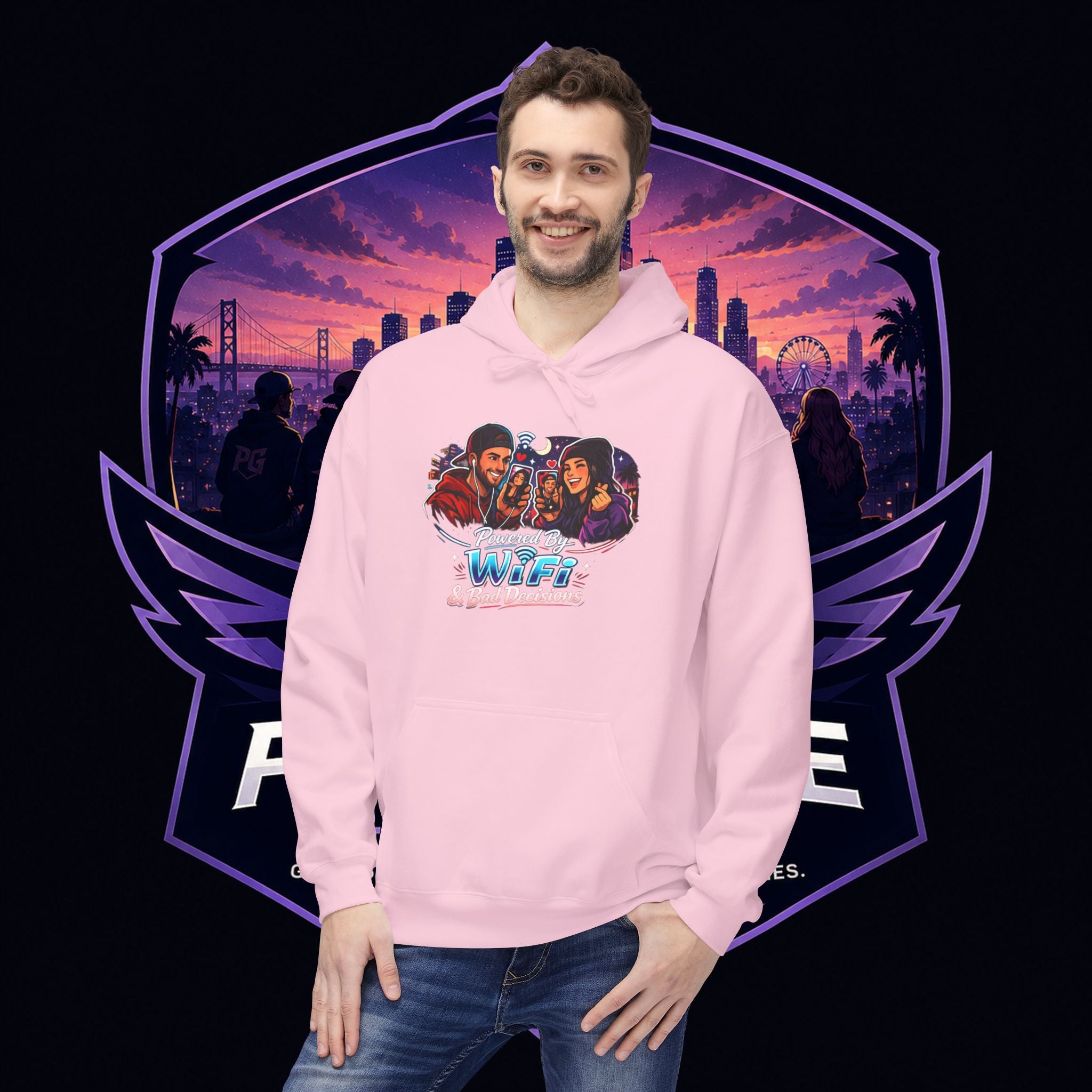 LDR inspired Retro '80s Vibes Hoodie — Neon Miami Movie Couple Design