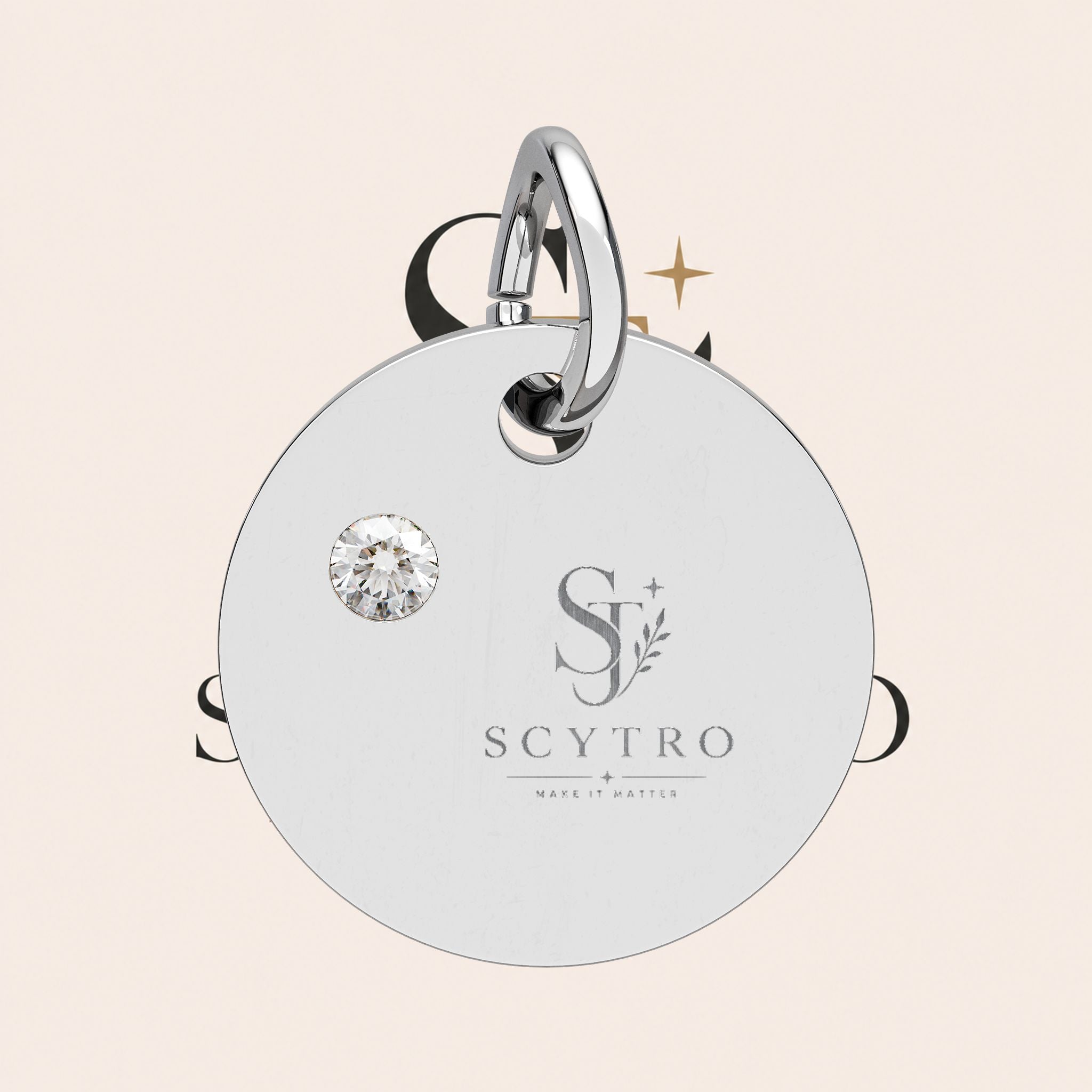 Engravable Birthstone Circle Charm