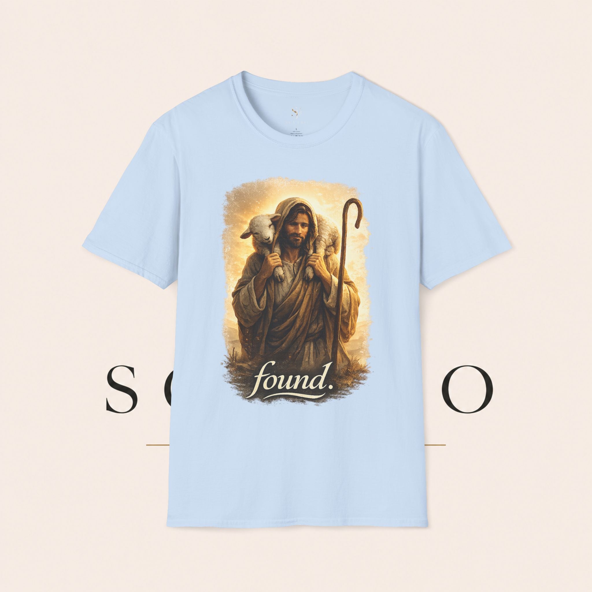 Jesus the Good Shepherd T-Shirt — 'Found.' Christian Faith Tee
