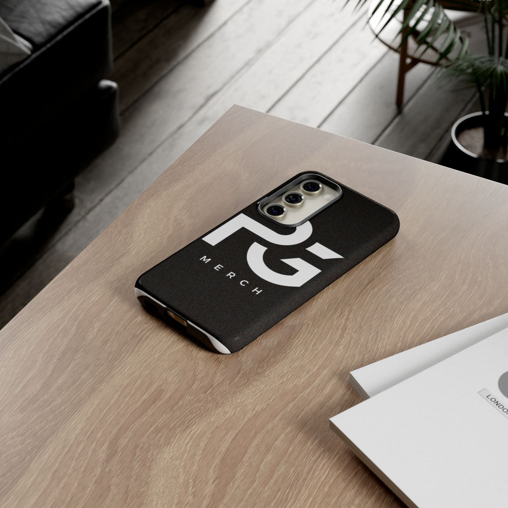 PG CUSTOMIZED RG Merch Tough Phone Case – Black Protective Phone Cover with Bold Logo