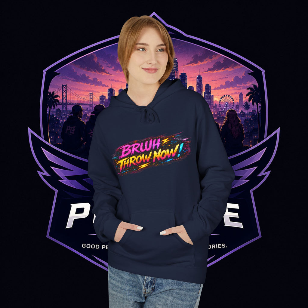 PG CZAR  "Hey Wake Up, It's Your Turn" Back Print PG 'Bruh Throw Now!' Graphic Hoodie