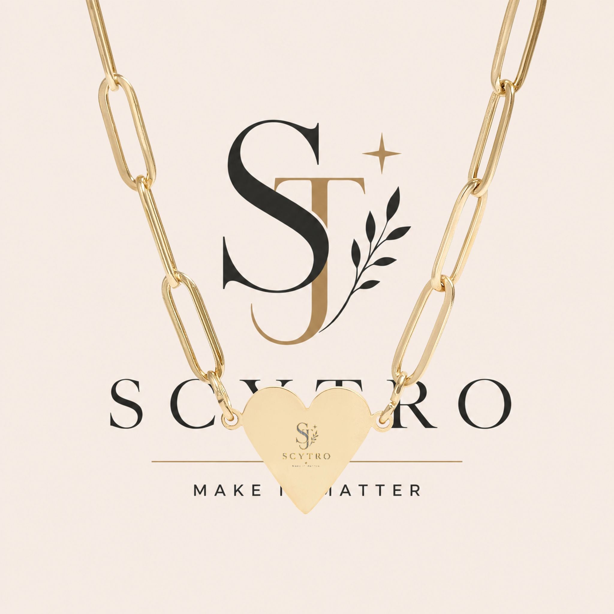 Engravable Paperclip Heart Necklace — Personalized Minimalist Pendant