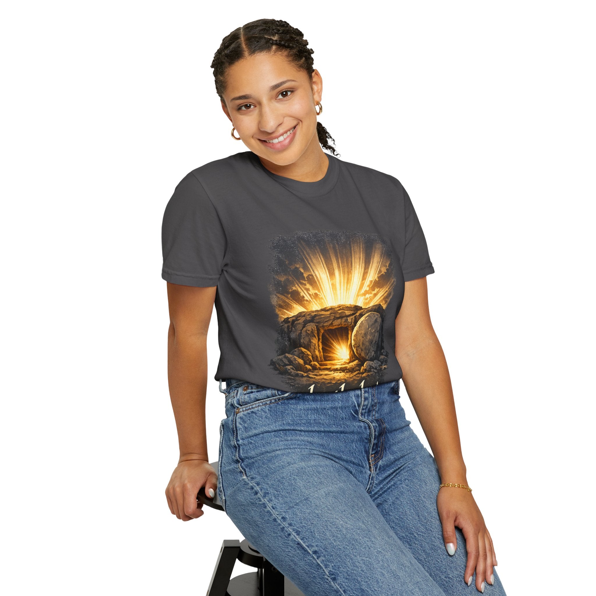 T-Shirt — Sunrise Tomb Graphic ‘death, lost.’ Memorial Tee