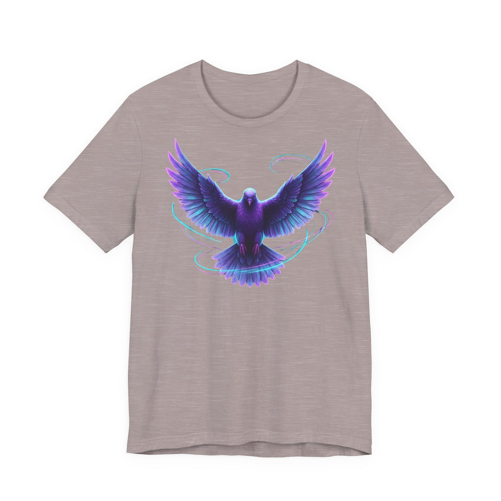 Mystic Raven Tee — Purple Glowing Dove Graphic T-Shirt