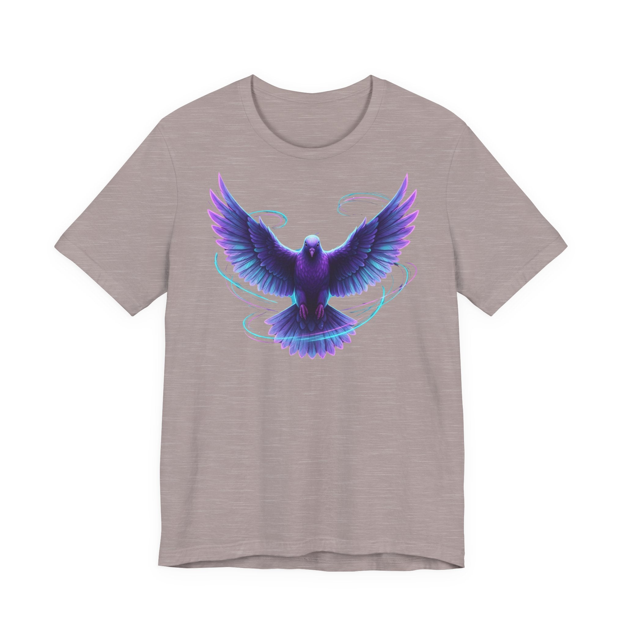 Mystic Raven Tee — Purple Glowing Dove Graphic T-Shirt