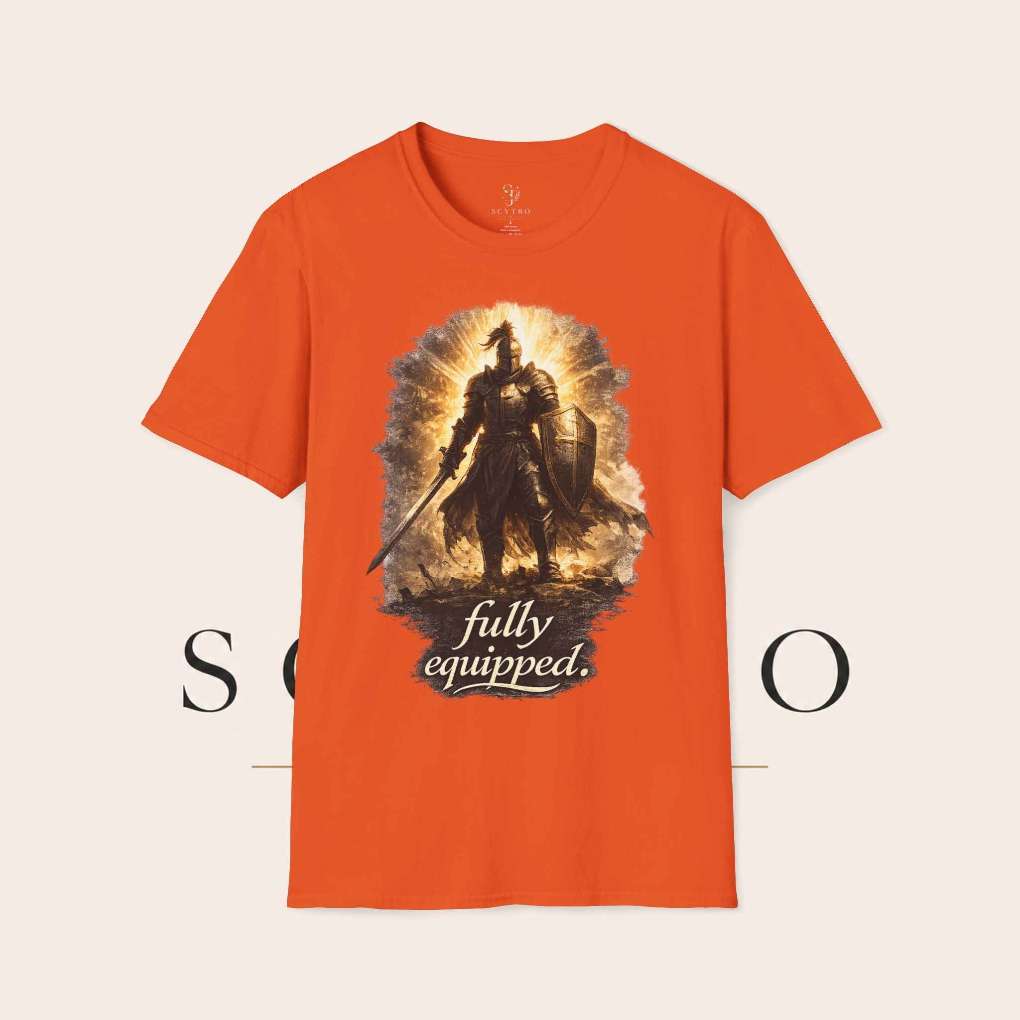 Knight Graphic T-Shirt — 'Fully Equipped' Medieval Armor Gamer Tee