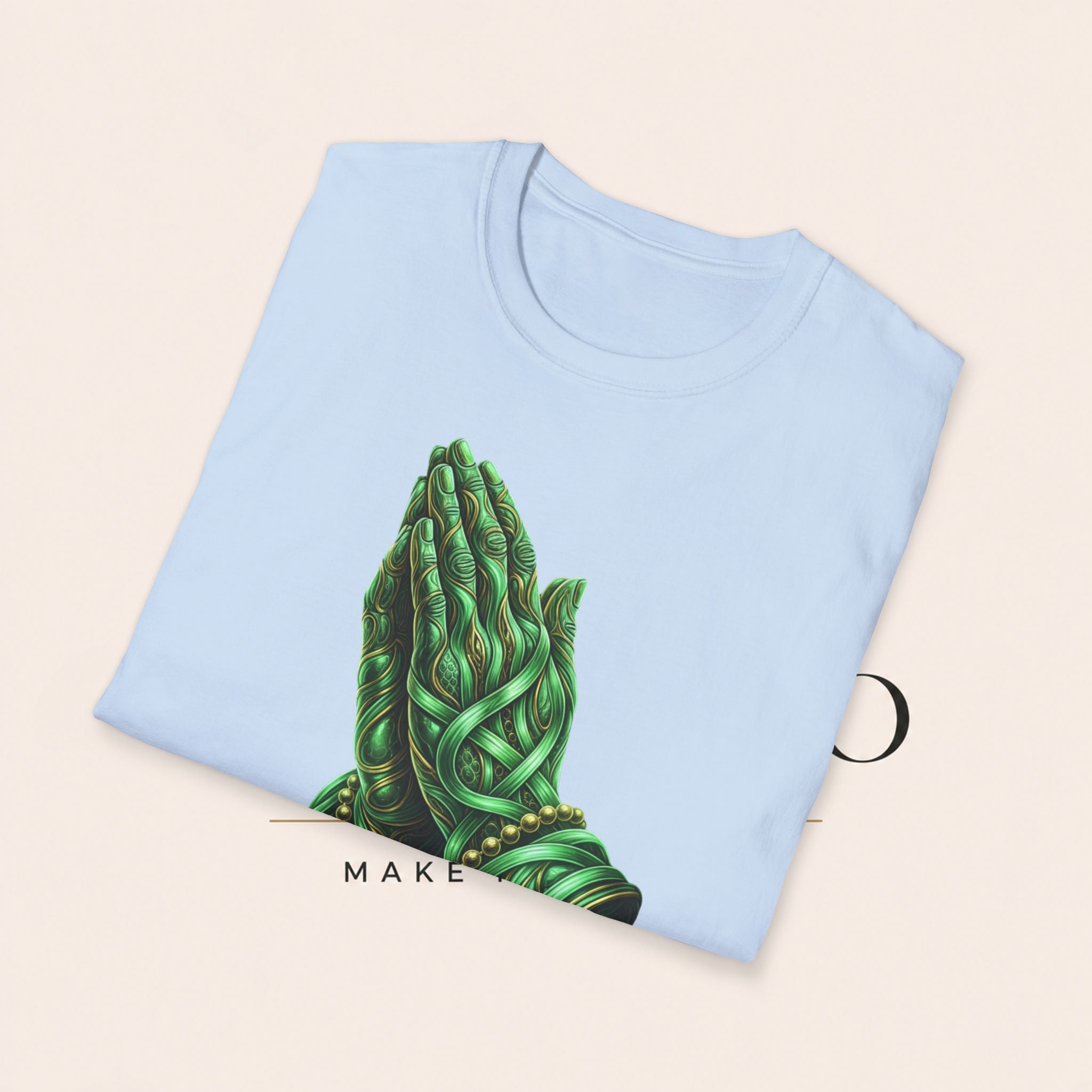 Praying Hands T‑Shirt — Green Vines Prayer Hands Graphic Tee