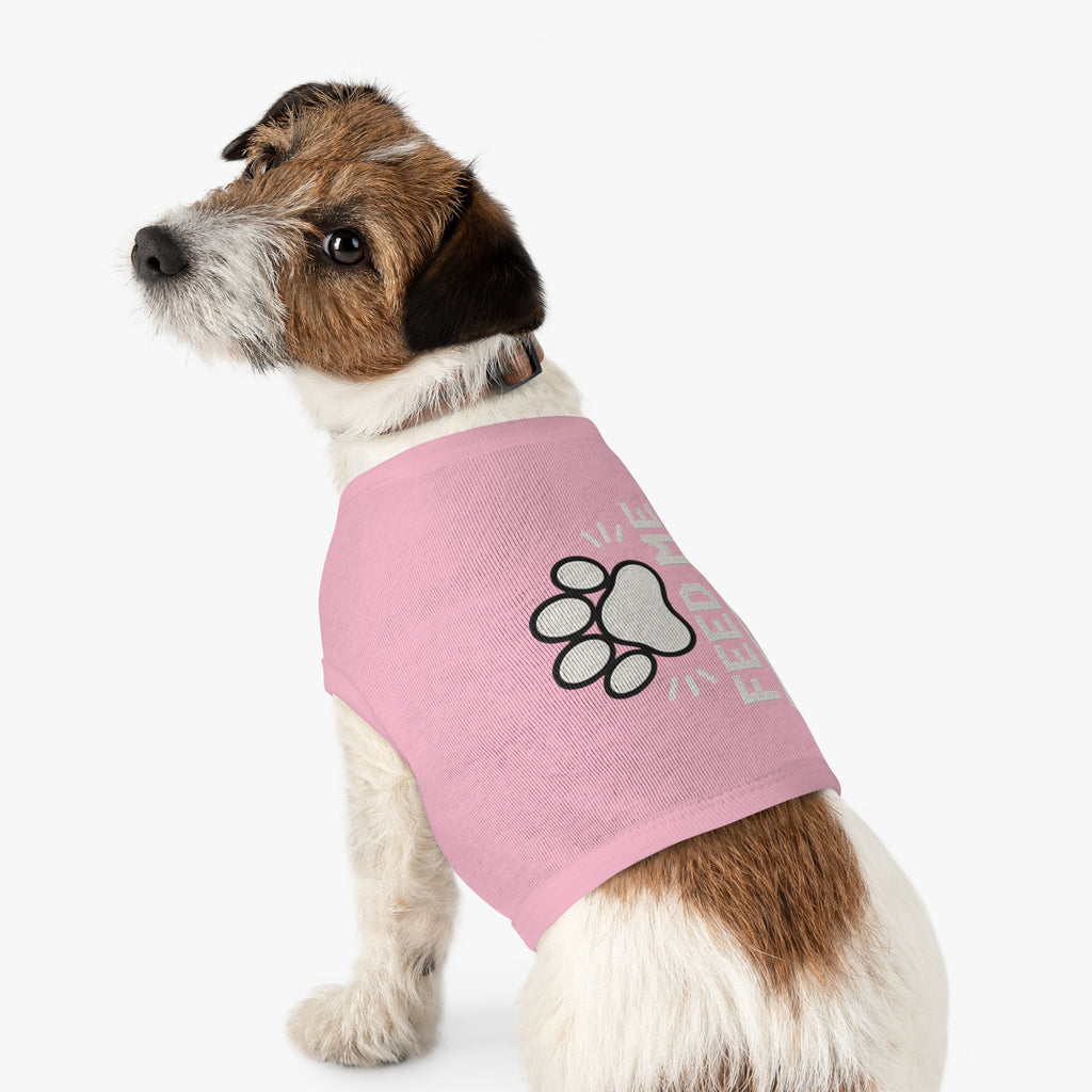 PG Pet Tank Top - "Feed Me" Paw Print Hunger Meter Dog & Cat Shirt