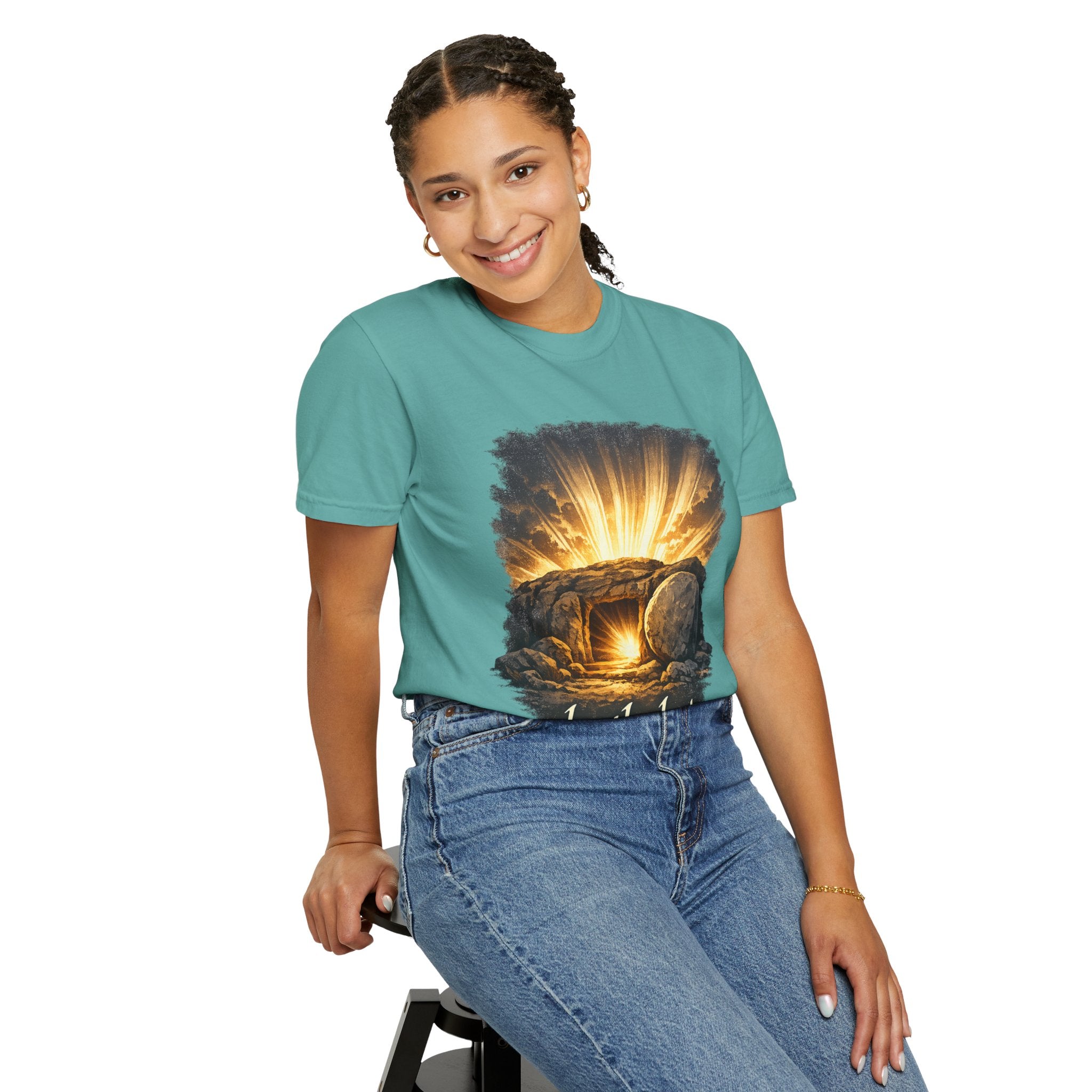T-Shirt — Sunrise Tomb Graphic ‘death, lost.’ Memorial Tee