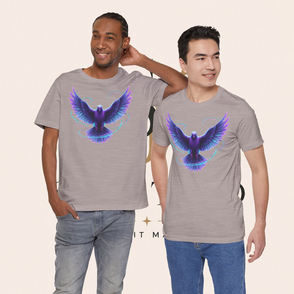 Mystic Raven Tee — Purple Glowing Dove Graphic T-Shirt