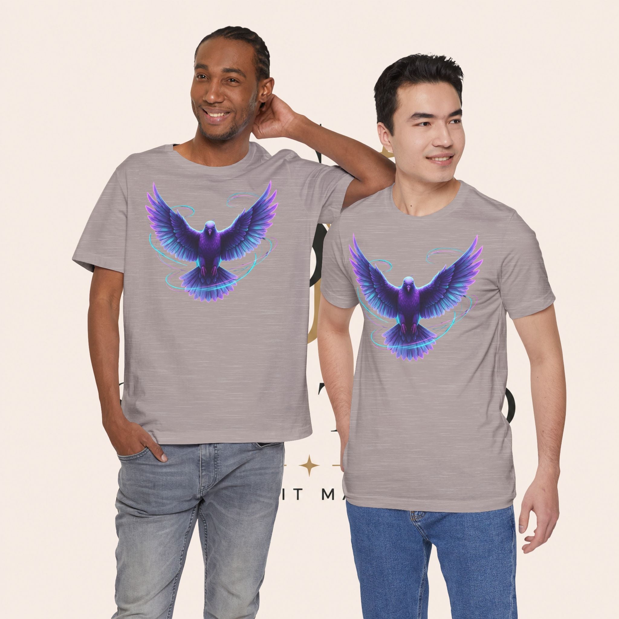 Mystic Raven Tee — Purple Glowing Dove Graphic T-Shirt