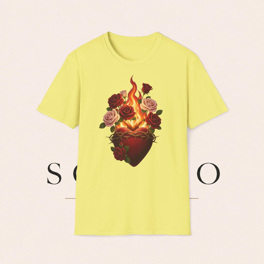 Flaming Heart & Roses T-Shirt