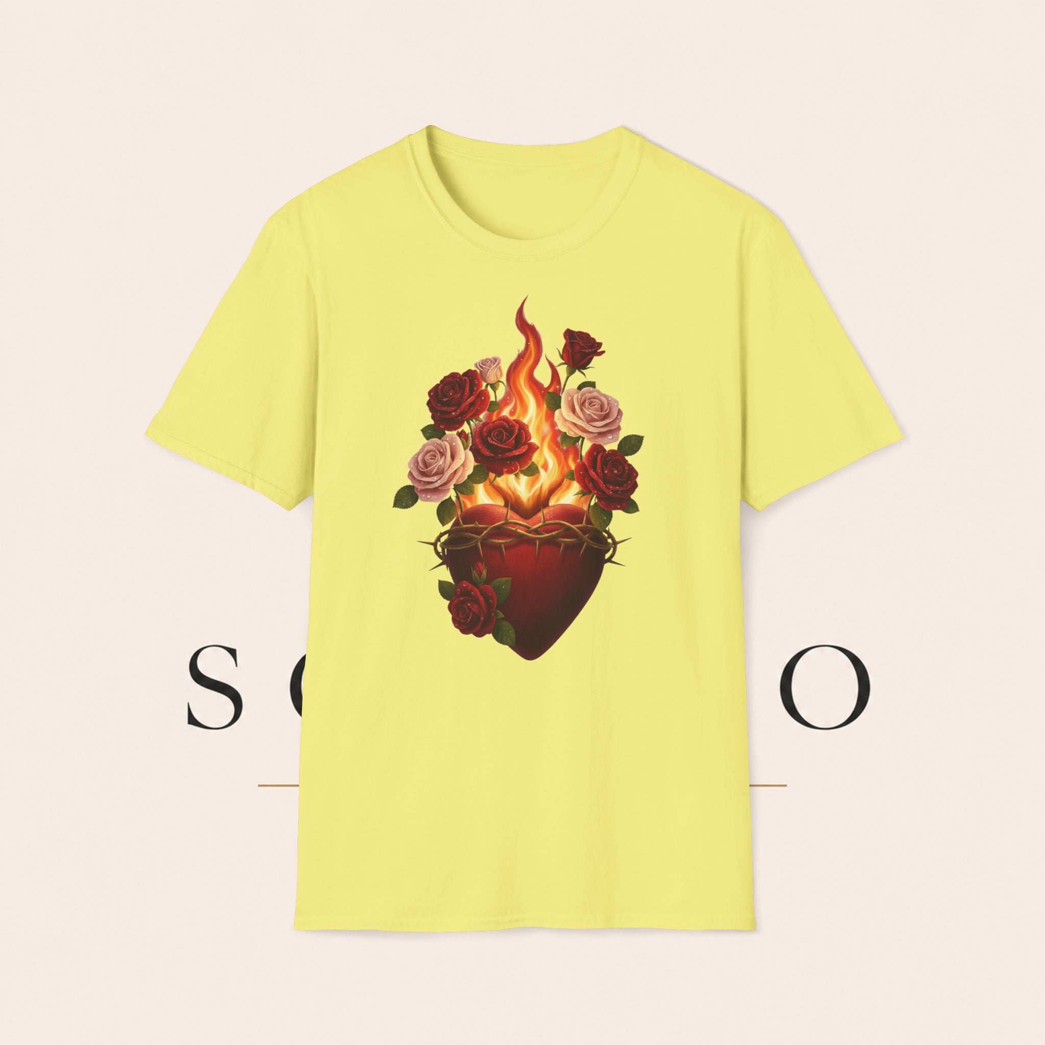 Flaming Heart & Roses T-Shirt