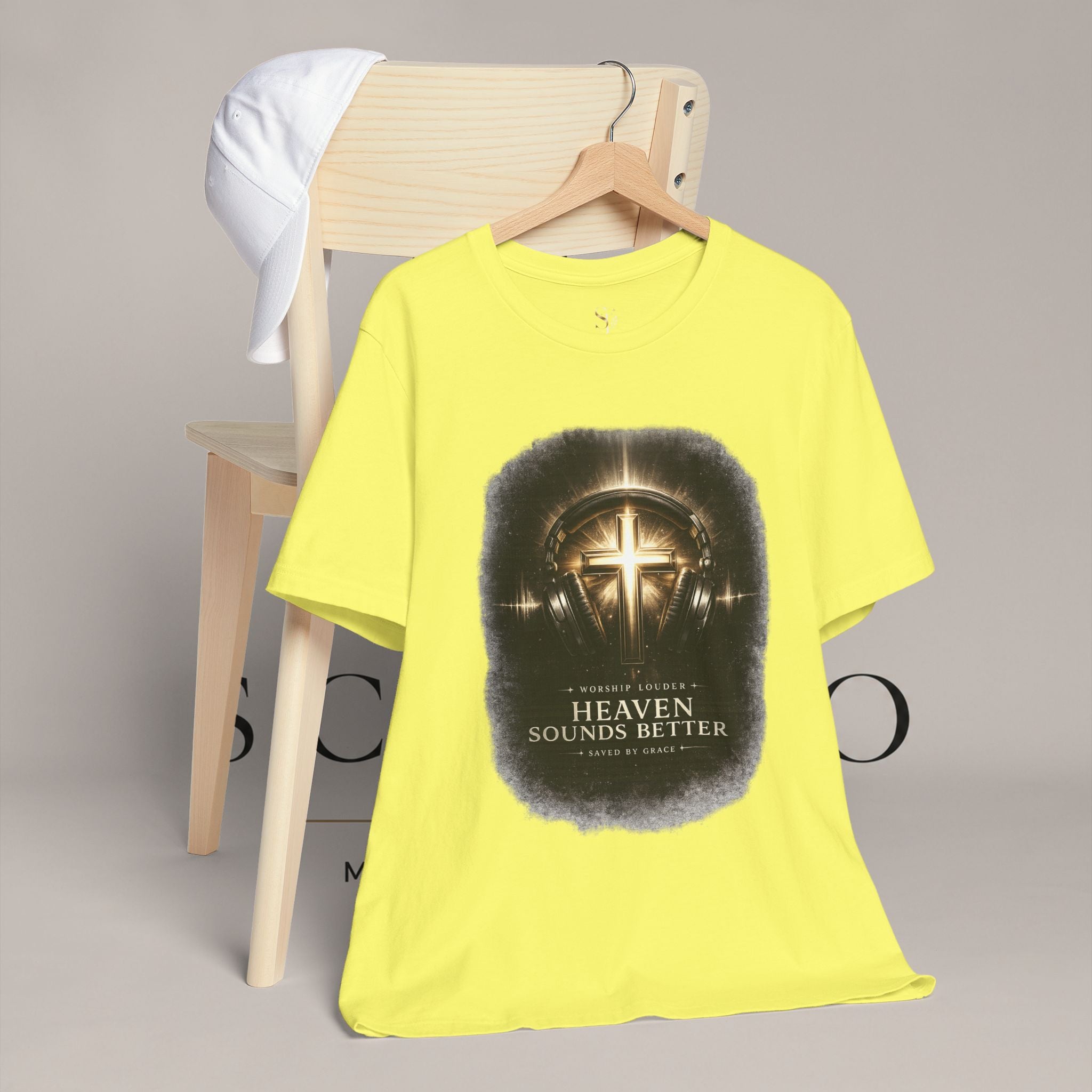 Youth Christian T‑Shirt - "Heaven Sounds Better" Cross Headphones Graphic Tee