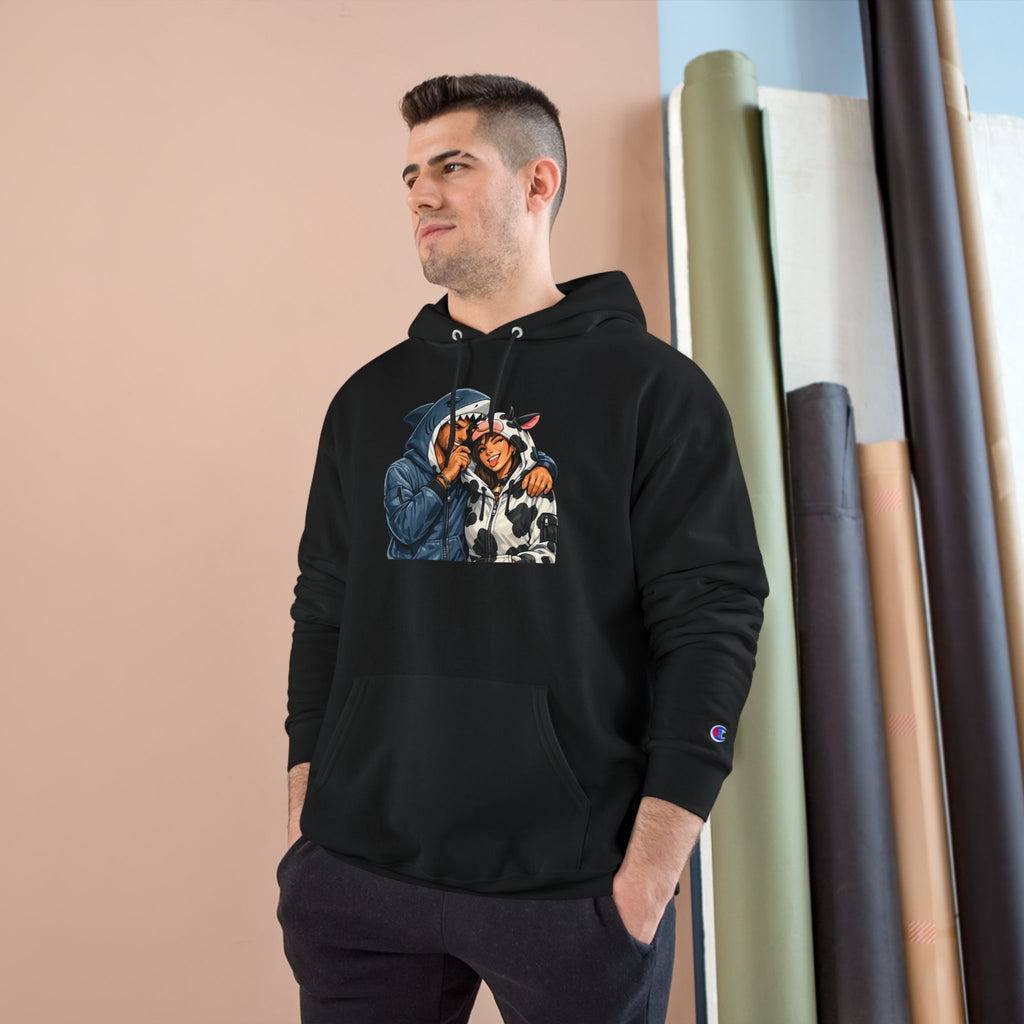 SC Vintage-Inspired Champion Hoodie — Cozy Retro Couple Graphic