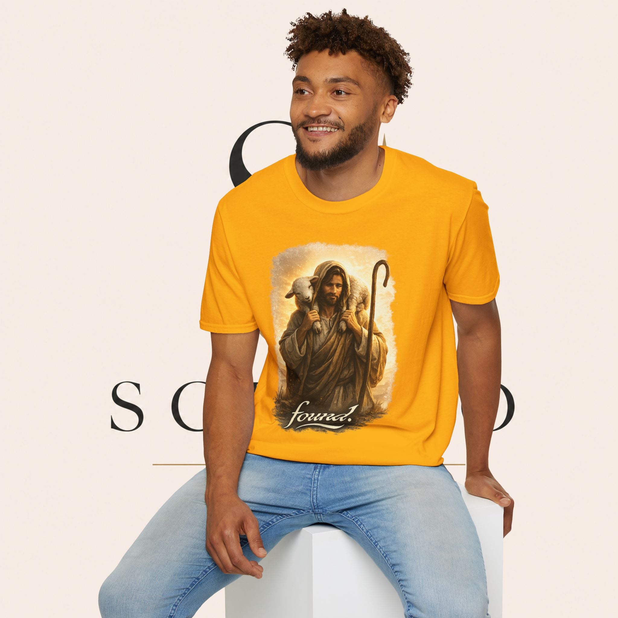 Jesus the Good Shepherd T-Shirt — 'Found.' Christian Faith Tee