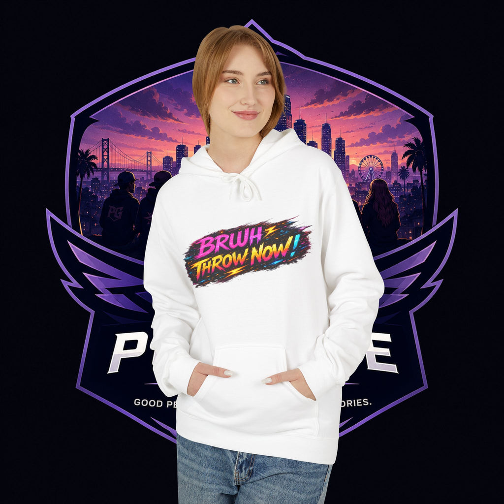 PG CZAR  "Hey Wake Up, It's Your Turn" Back Print PG 'Bruh Throw Now!' Graphic Hoodie
