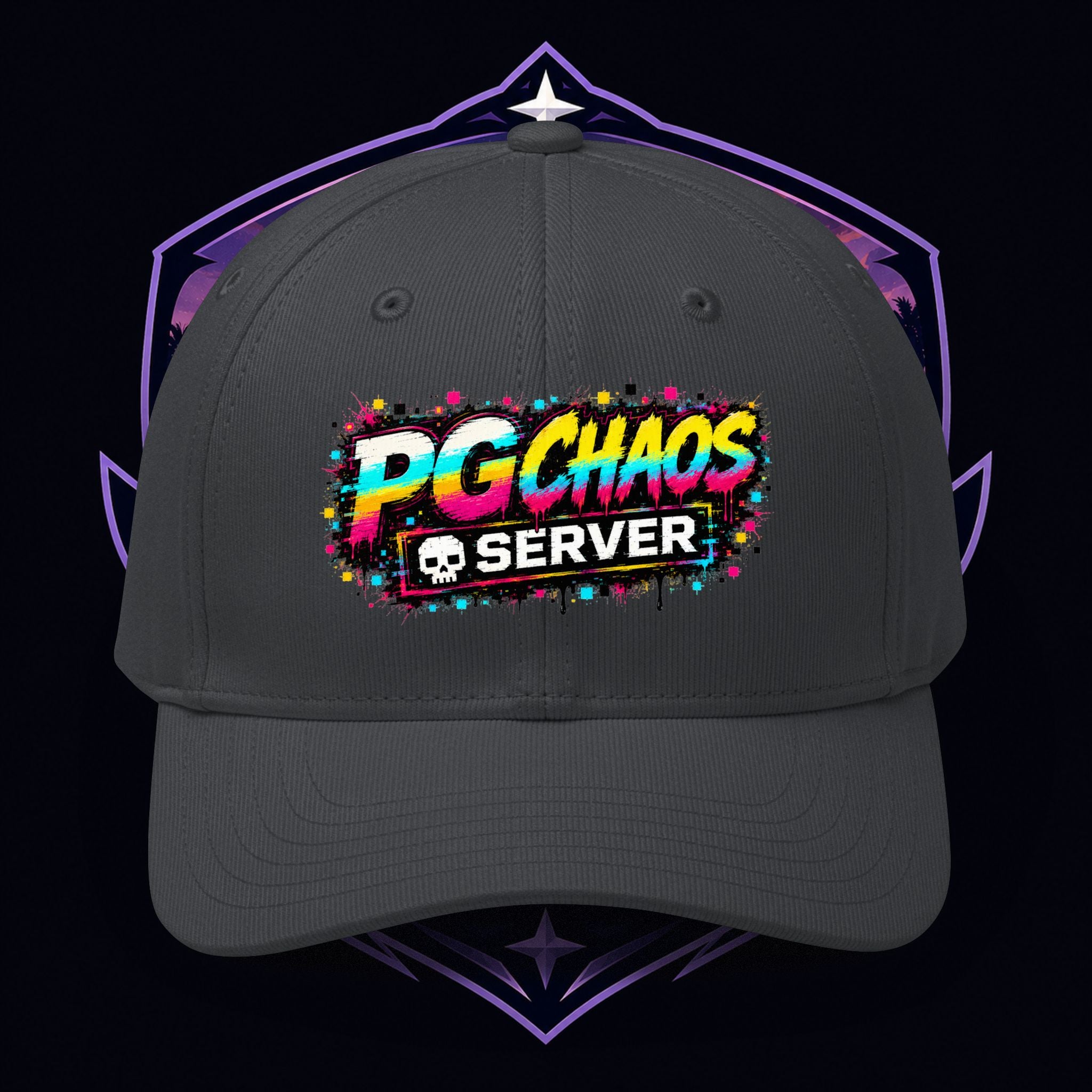 PG Chaos Server Baseball Adidas Cap — Retro Graffiti Gaming Hat