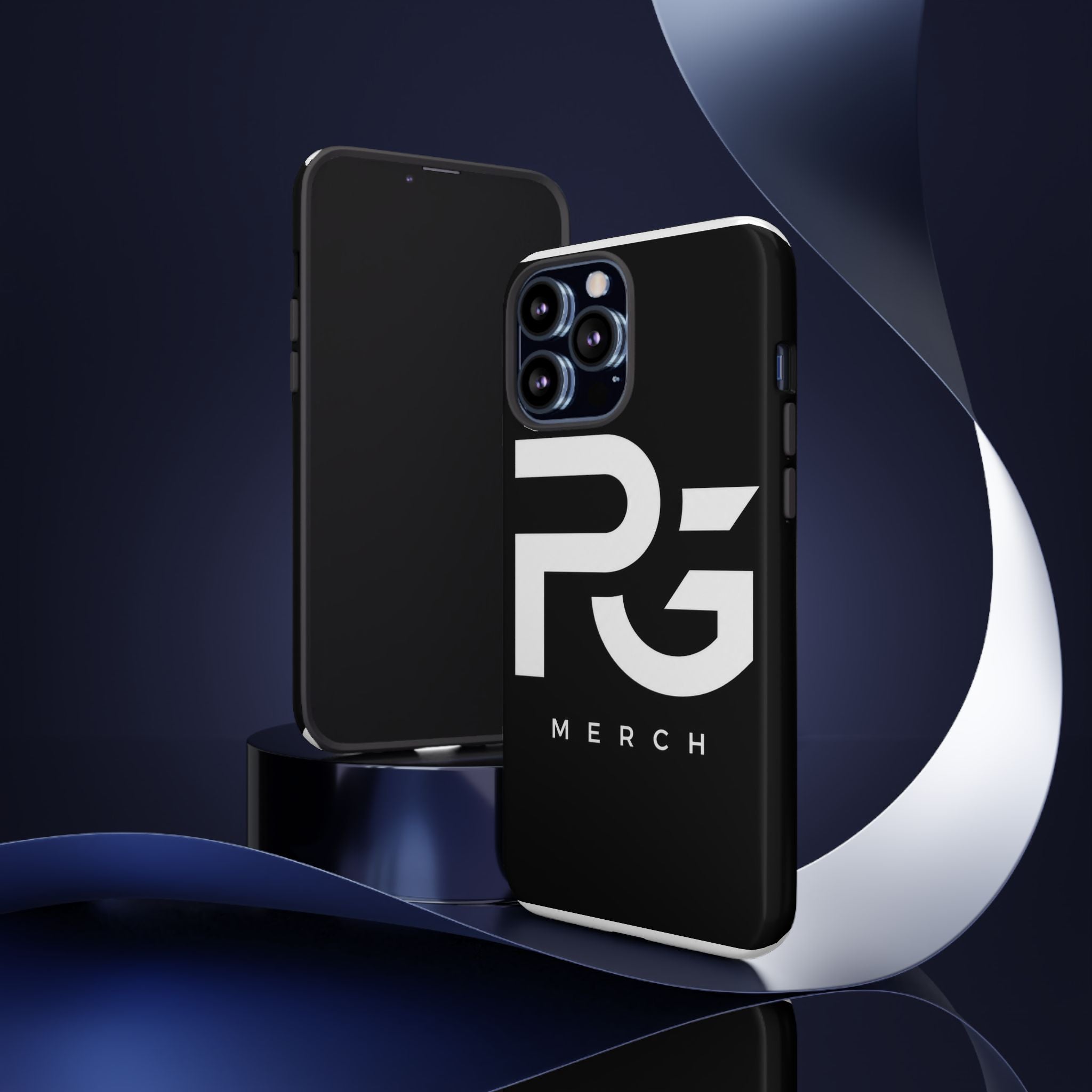 PG CUSTOMIZED RG Merch Tough Phone Case – Black Protective Phone Cover with Bold Logo