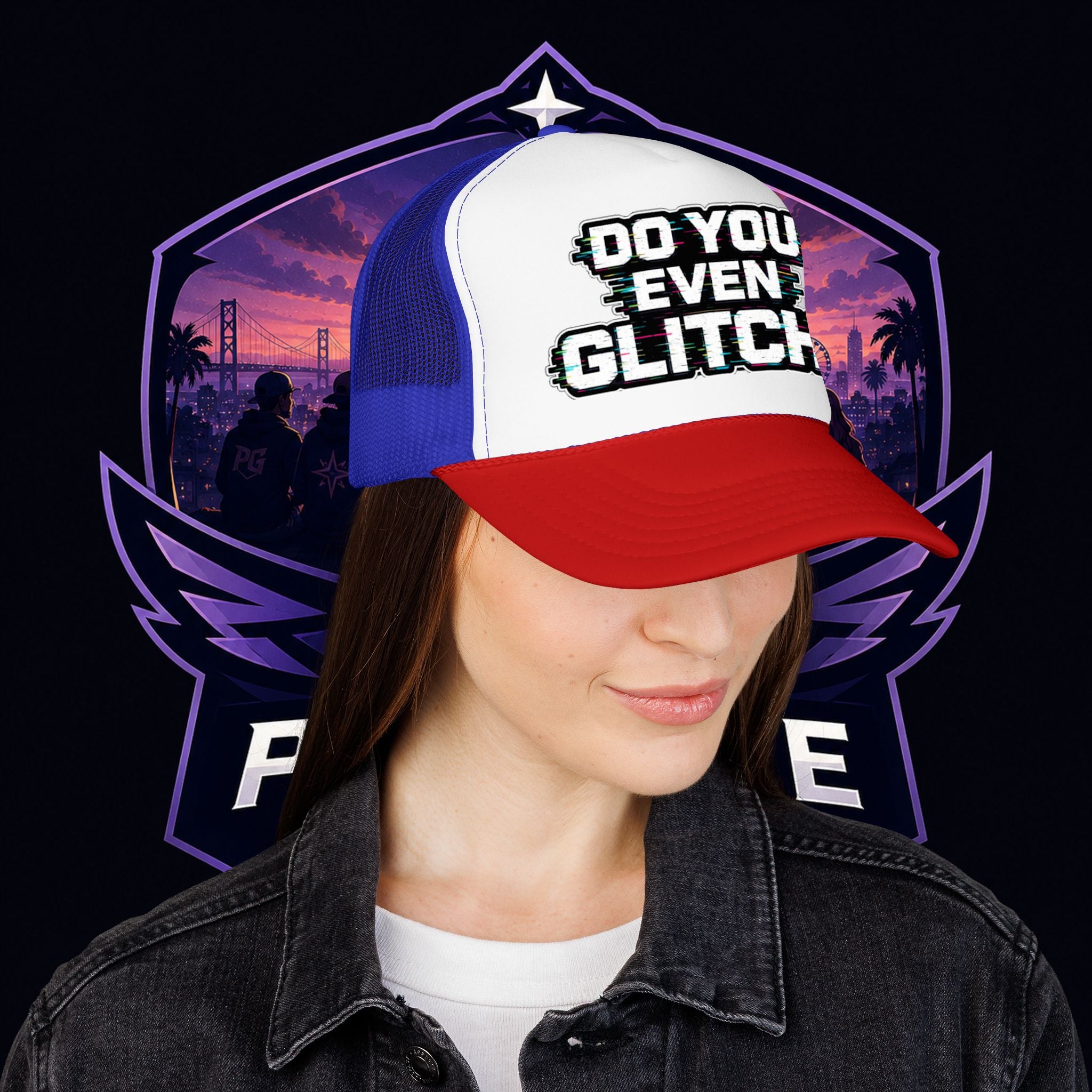 PG Lola's Do You Even Glitch? Foam Trucker Hat