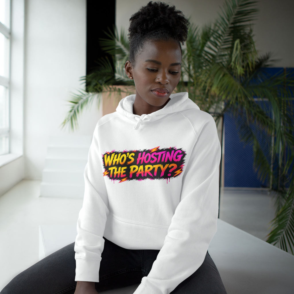 PG SUZY Party Graphic Hoodie — "Who's Hosting the Party?" Retro Concert Pullover