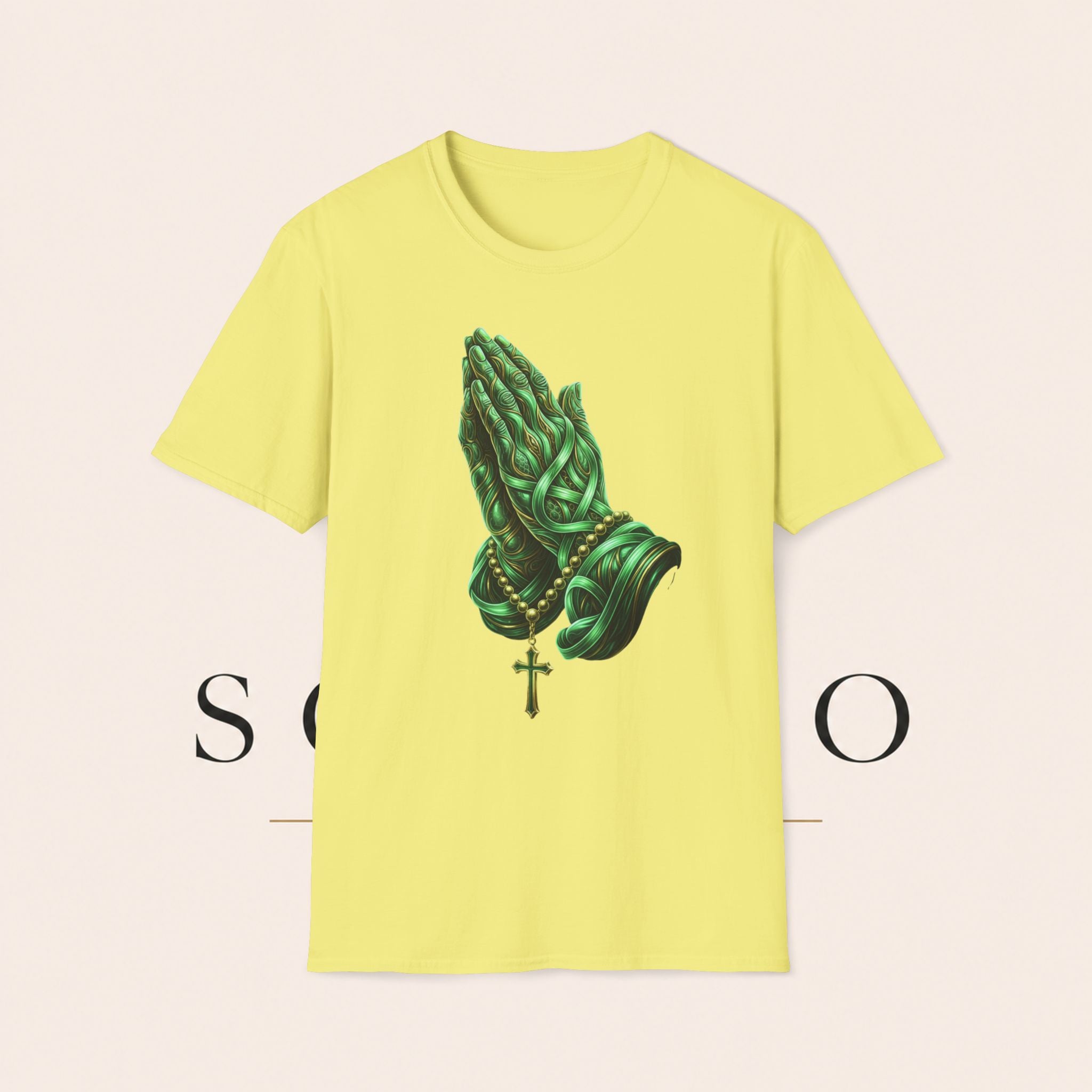 Praying Hands T‑Shirt — Green Vines Prayer Hands Graphic Tee