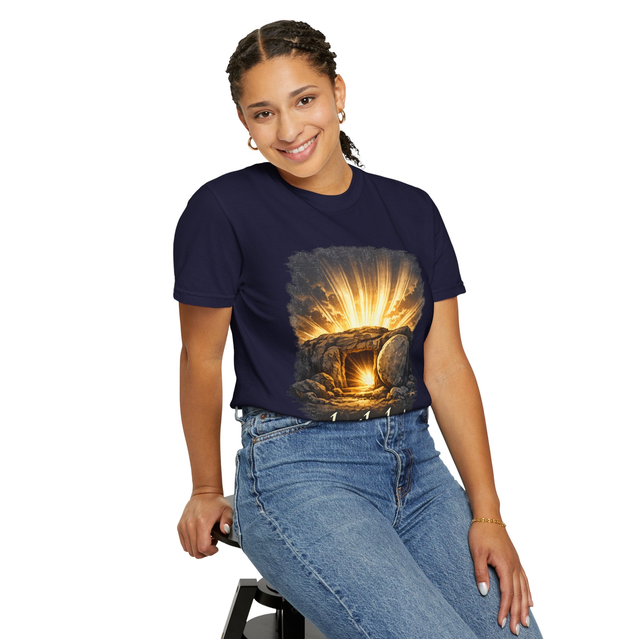 T-Shirt — Sunrise Tomb Graphic ‘death, lost.’ Memorial Tee