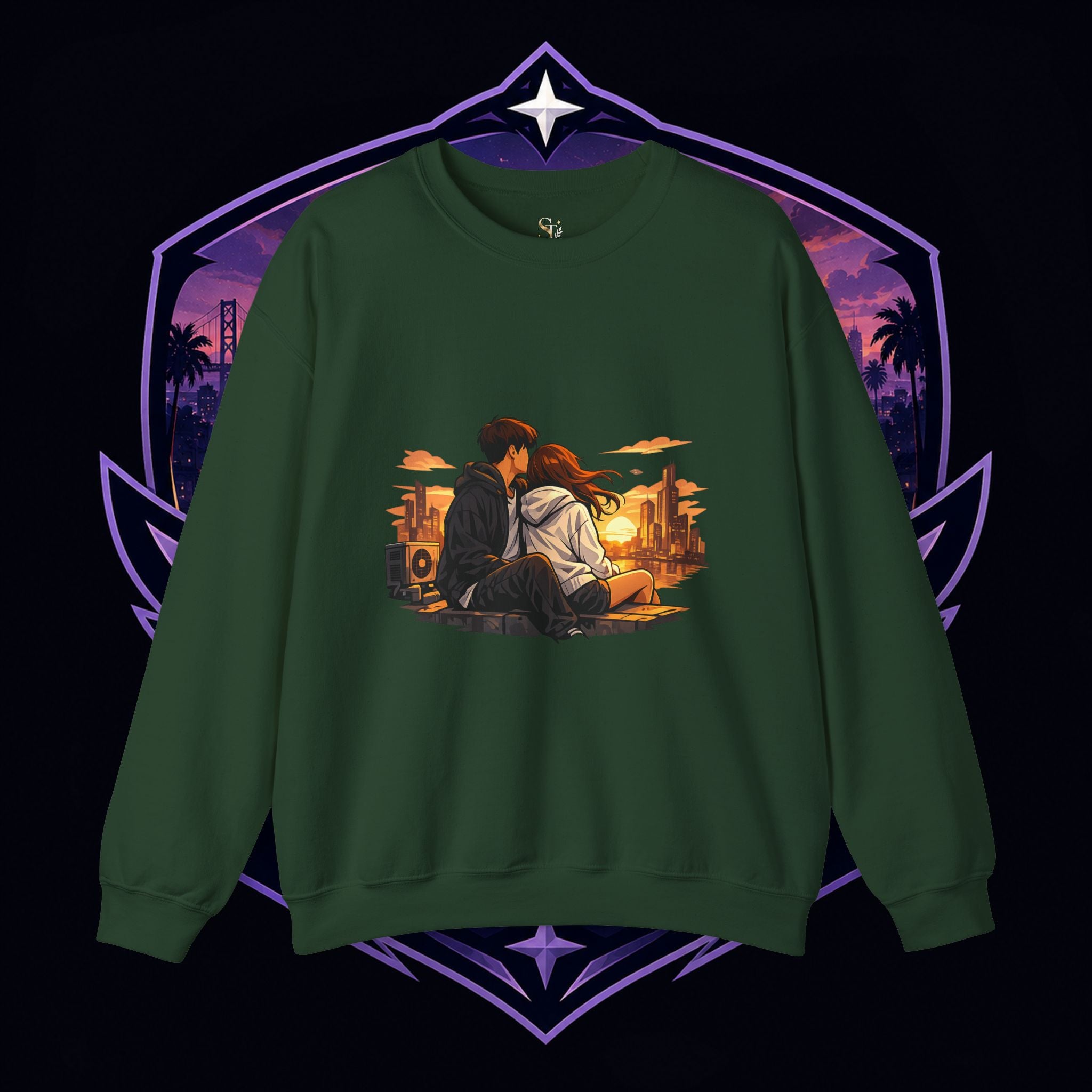 Romantic Sunset Couple Crewneck Sweatshirt