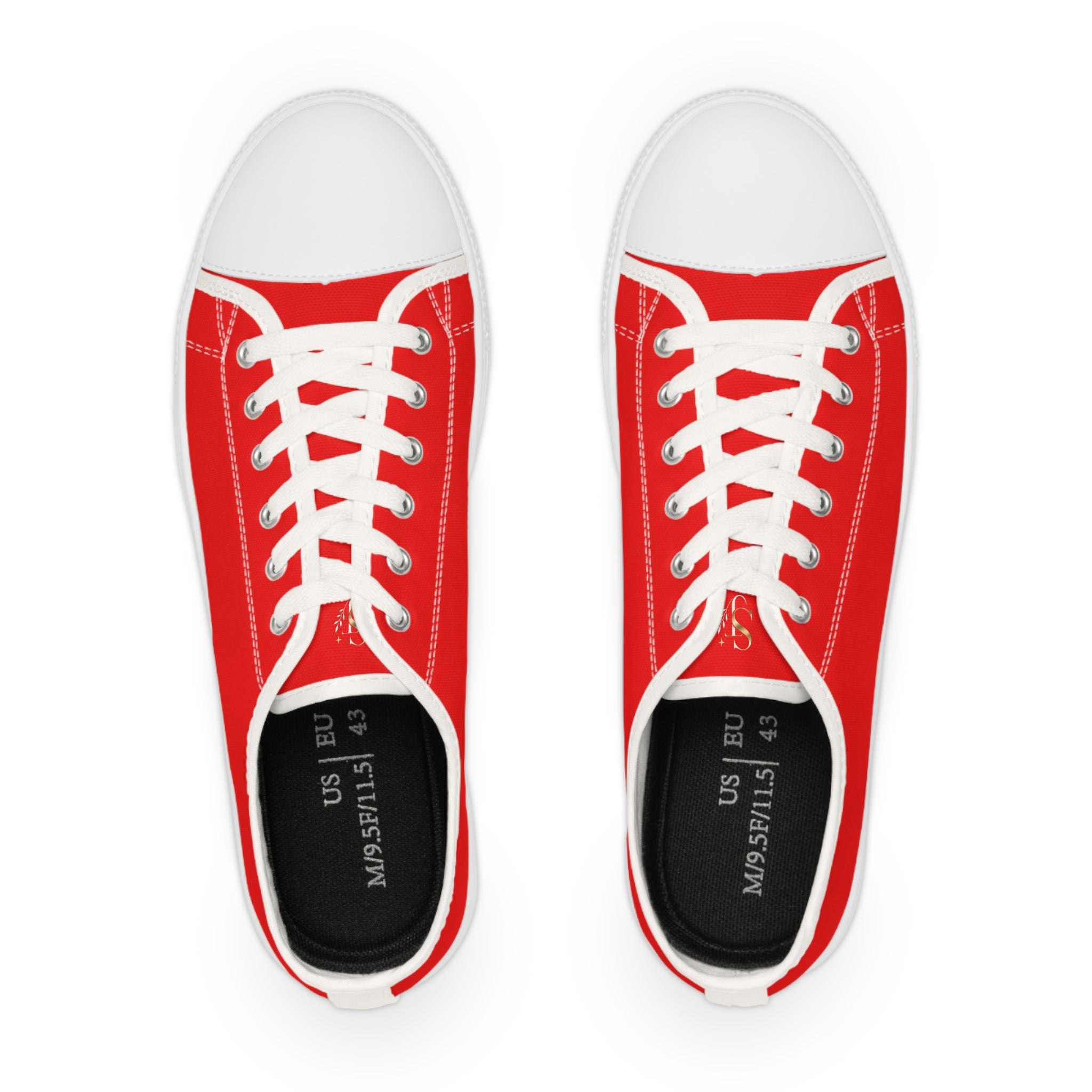 Red Canvas Low Top Sneakers — Men's Casual Skate Shoes