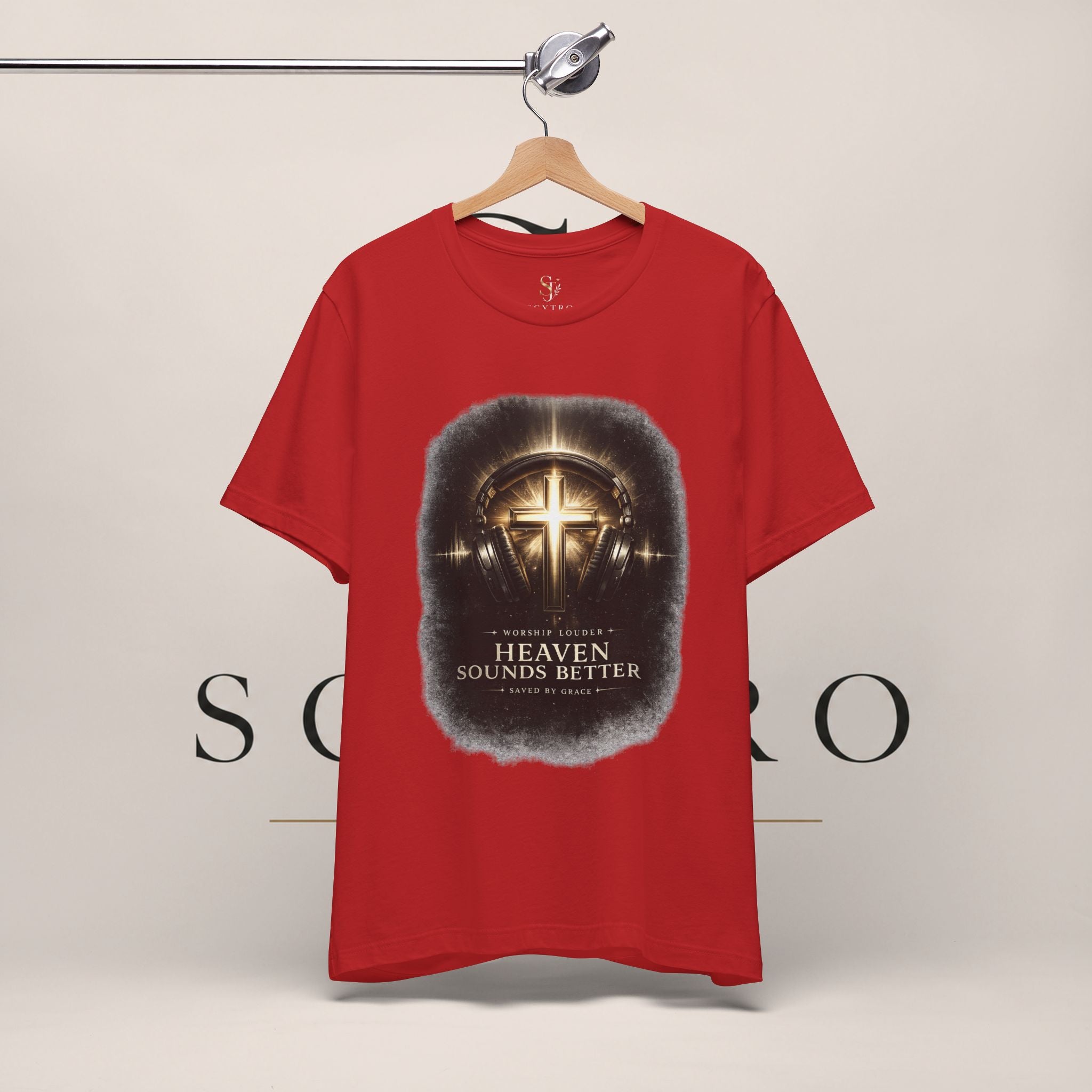 Youth Christian T‑Shirt - "Heaven Sounds Better" Cross Headphones Graphic Tee