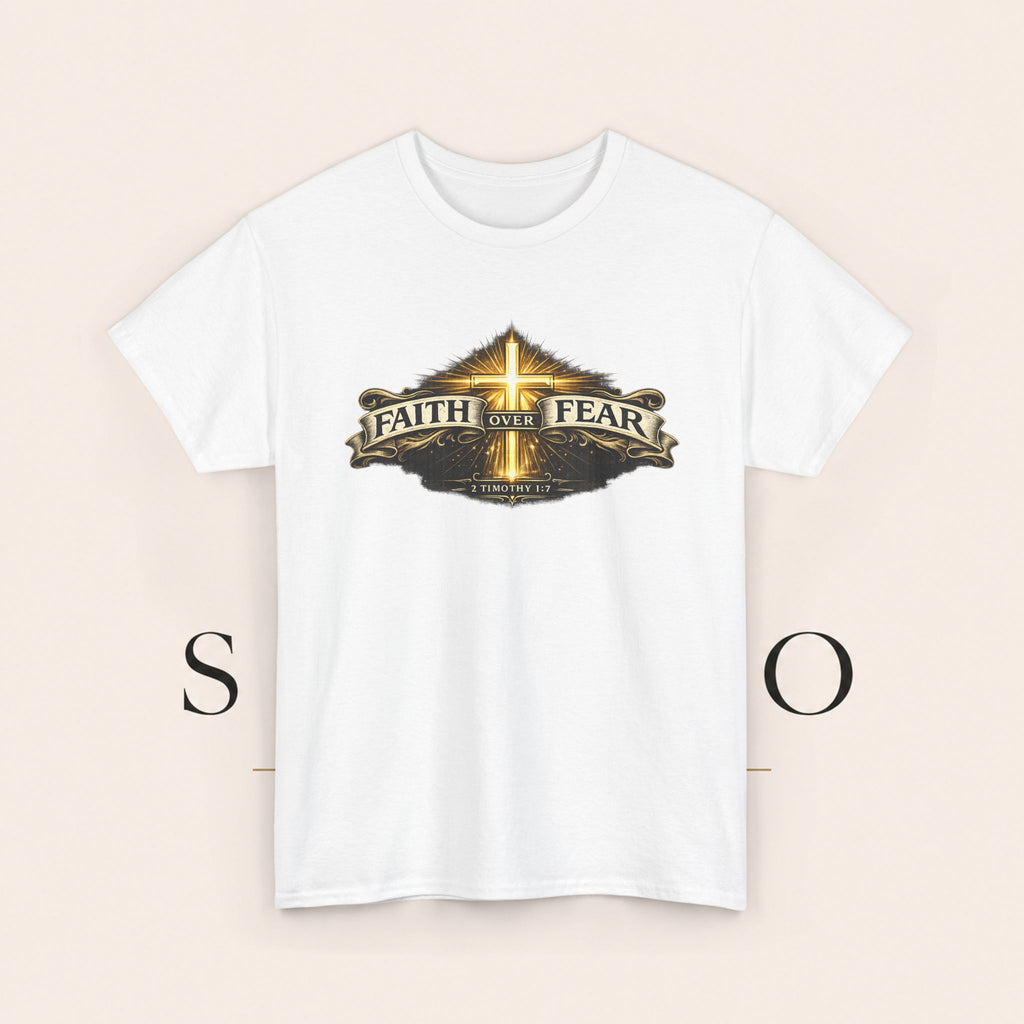 Faith Over Fear T-Shirt — Christian Cross Inspirational Tee