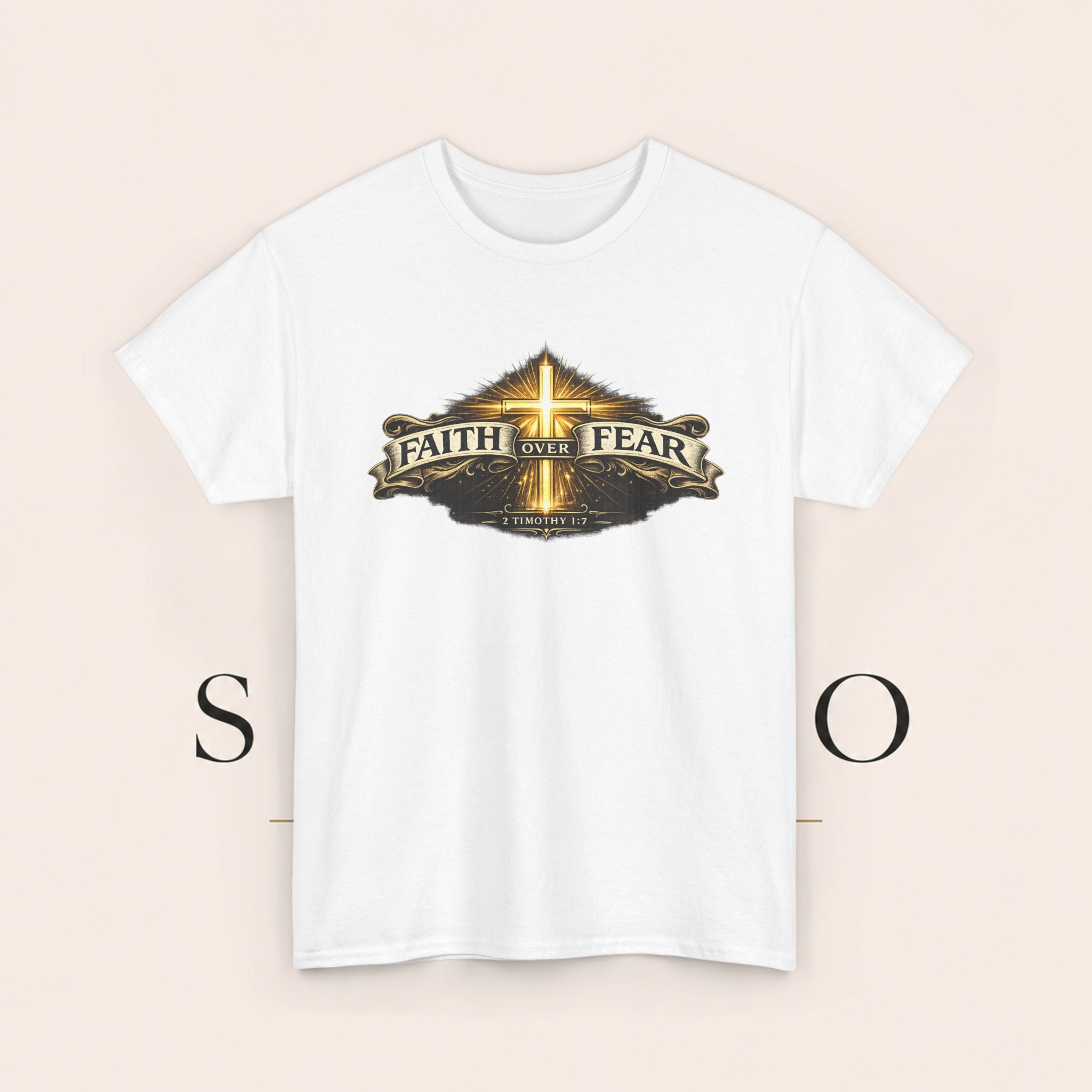 Faith Over Fear T-Shirt — Christian Cross Inspirational Tee